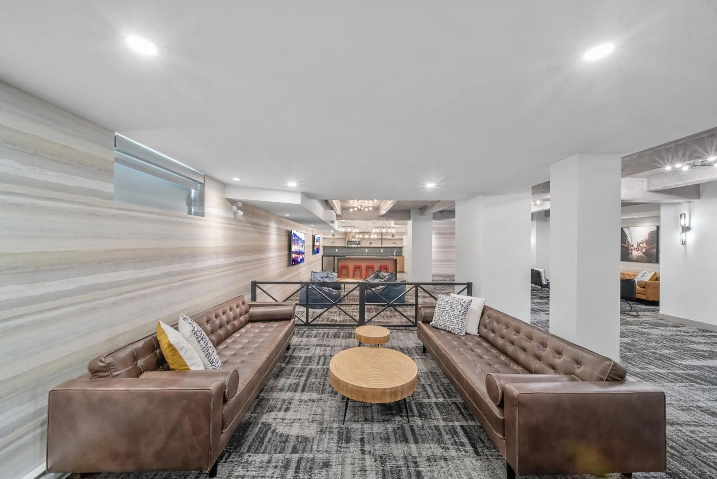 Communal lounge/ TV room in Cannery Lofts Niagara