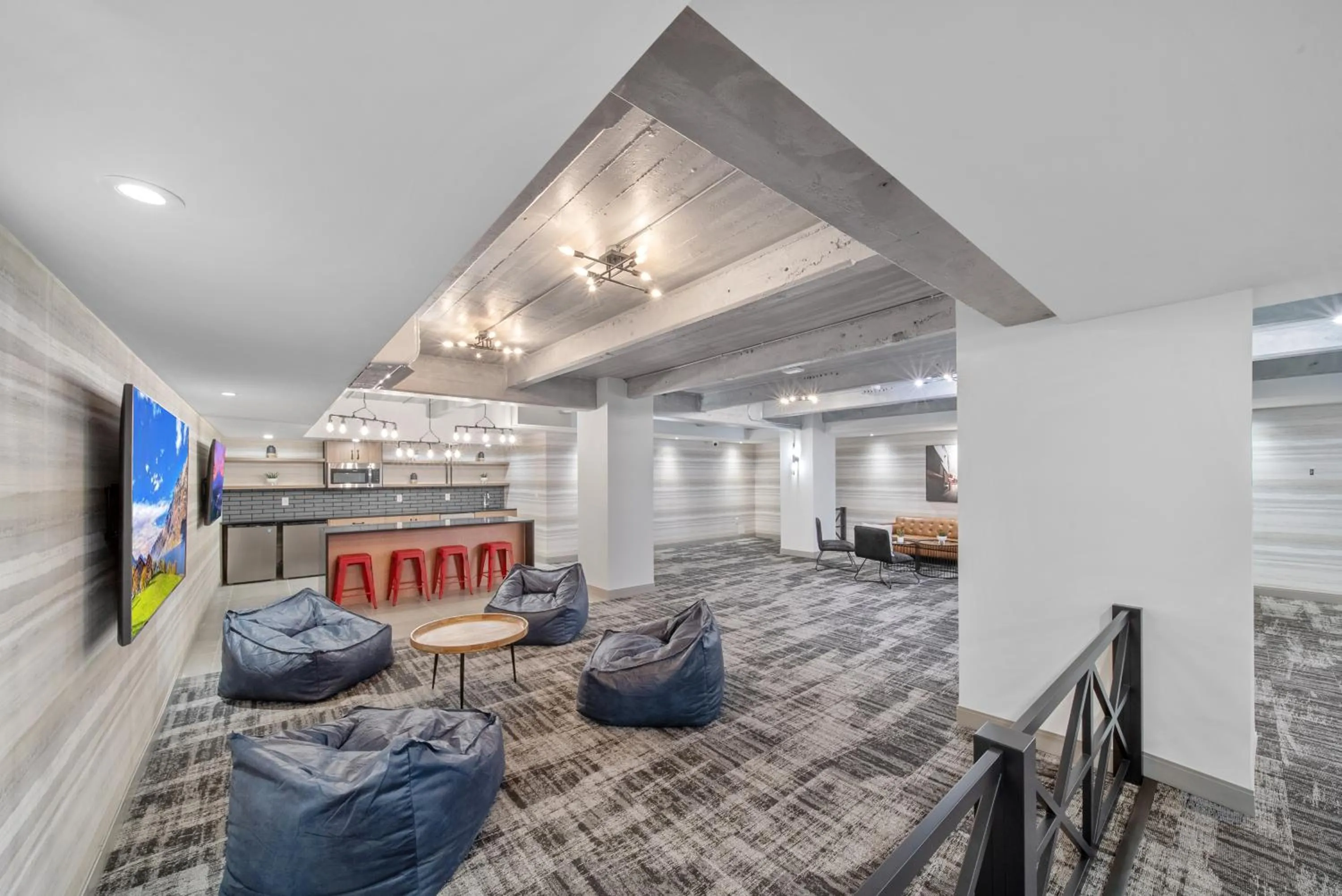 Communal lounge/ TV room in Cannery Lofts Niagara