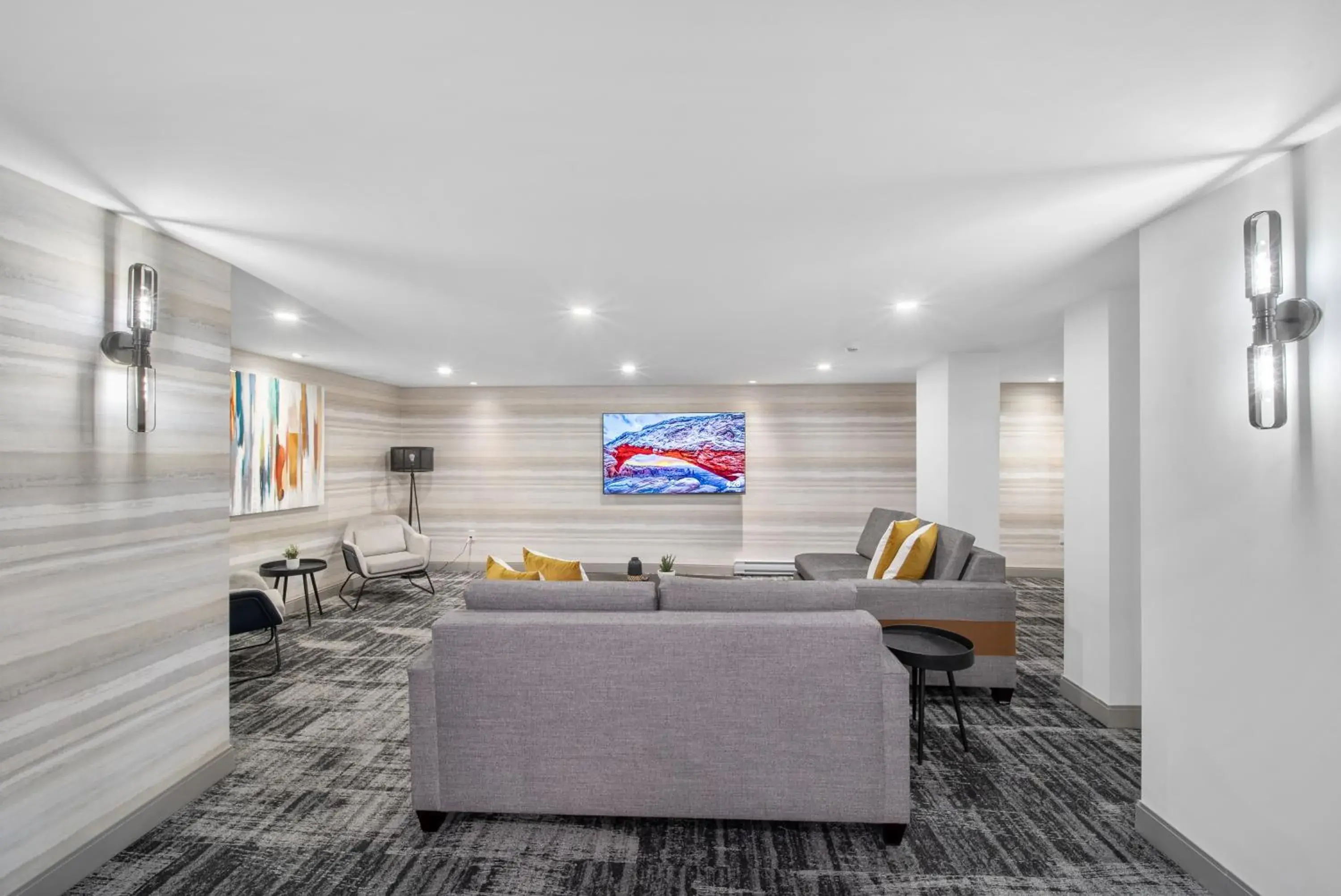 Communal lounge/ TV room in Cannery Lofts Niagara Communal lounge/ TV room in Cannery Lofts Niagara