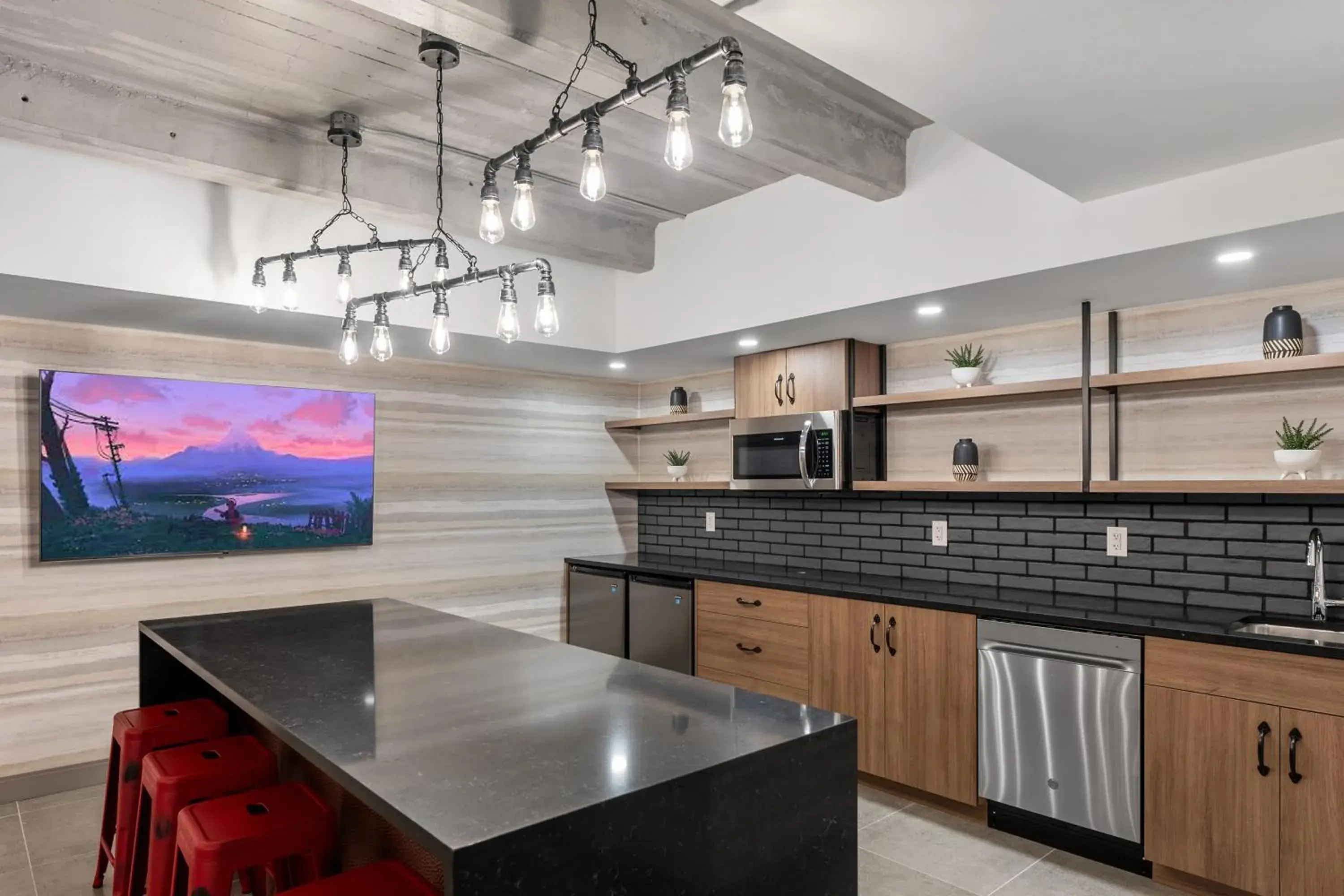 Communal lounge/ TV room in Cannery Lofts Niagara Communal lounge/ TV room in Cannery Lofts Niagara