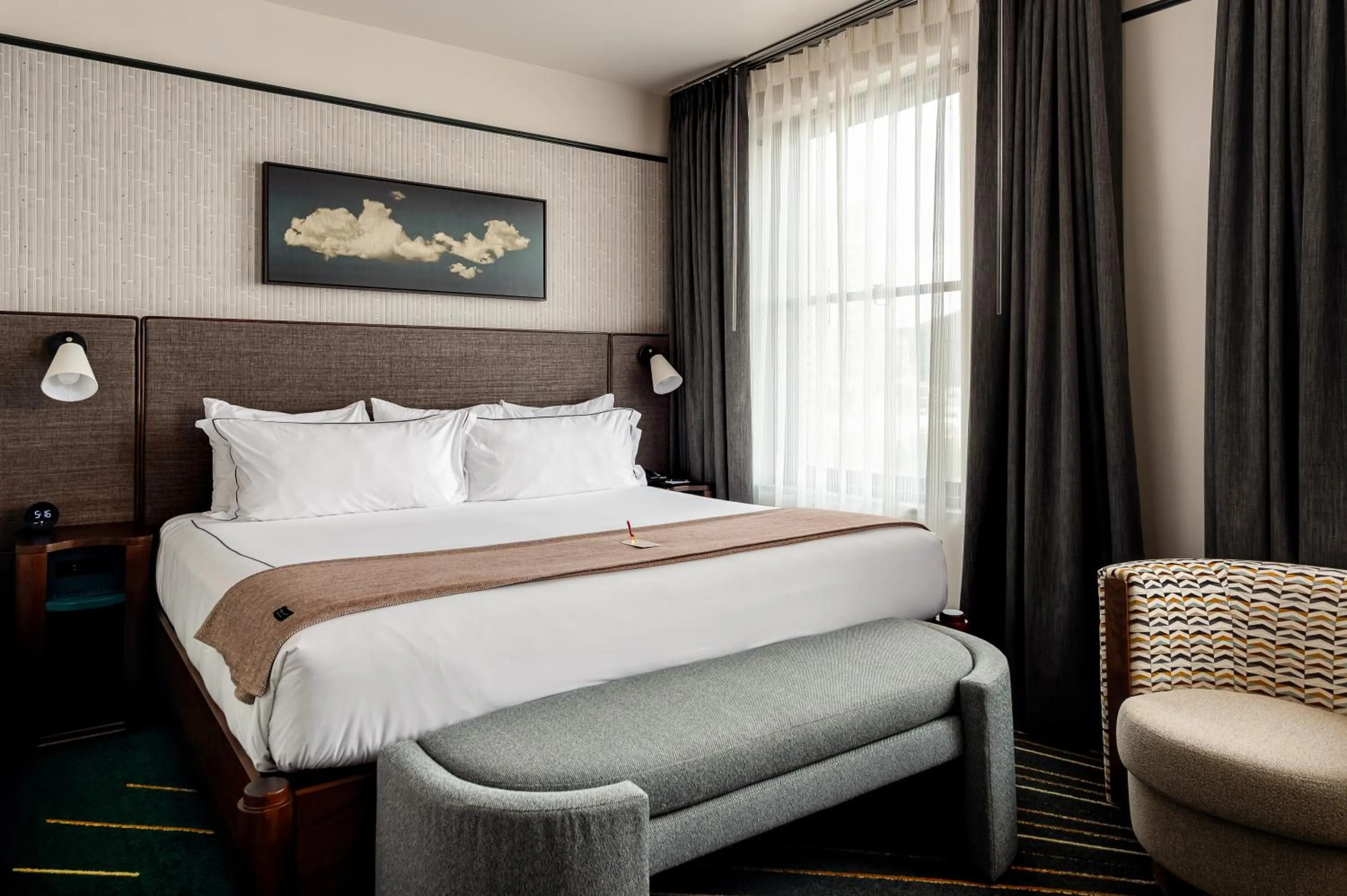 Bed in The Flat Iron Hotel