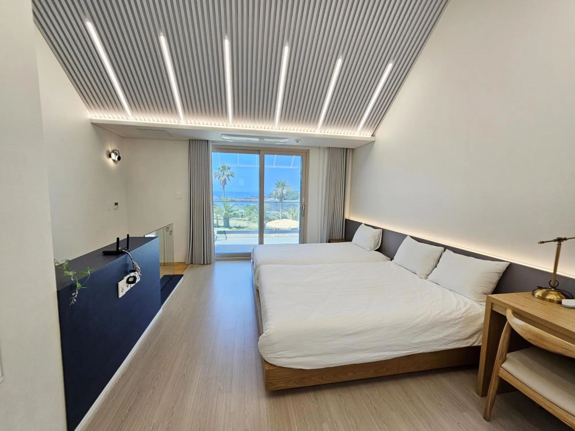 Bed in Jeju Badayeon Villa