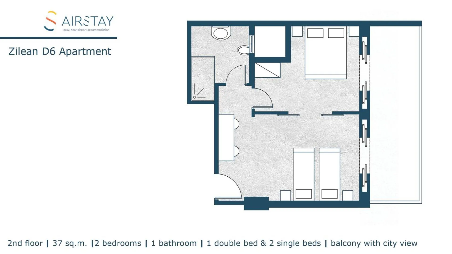 Floor plan in Zilean Apartments Airport by Airstay