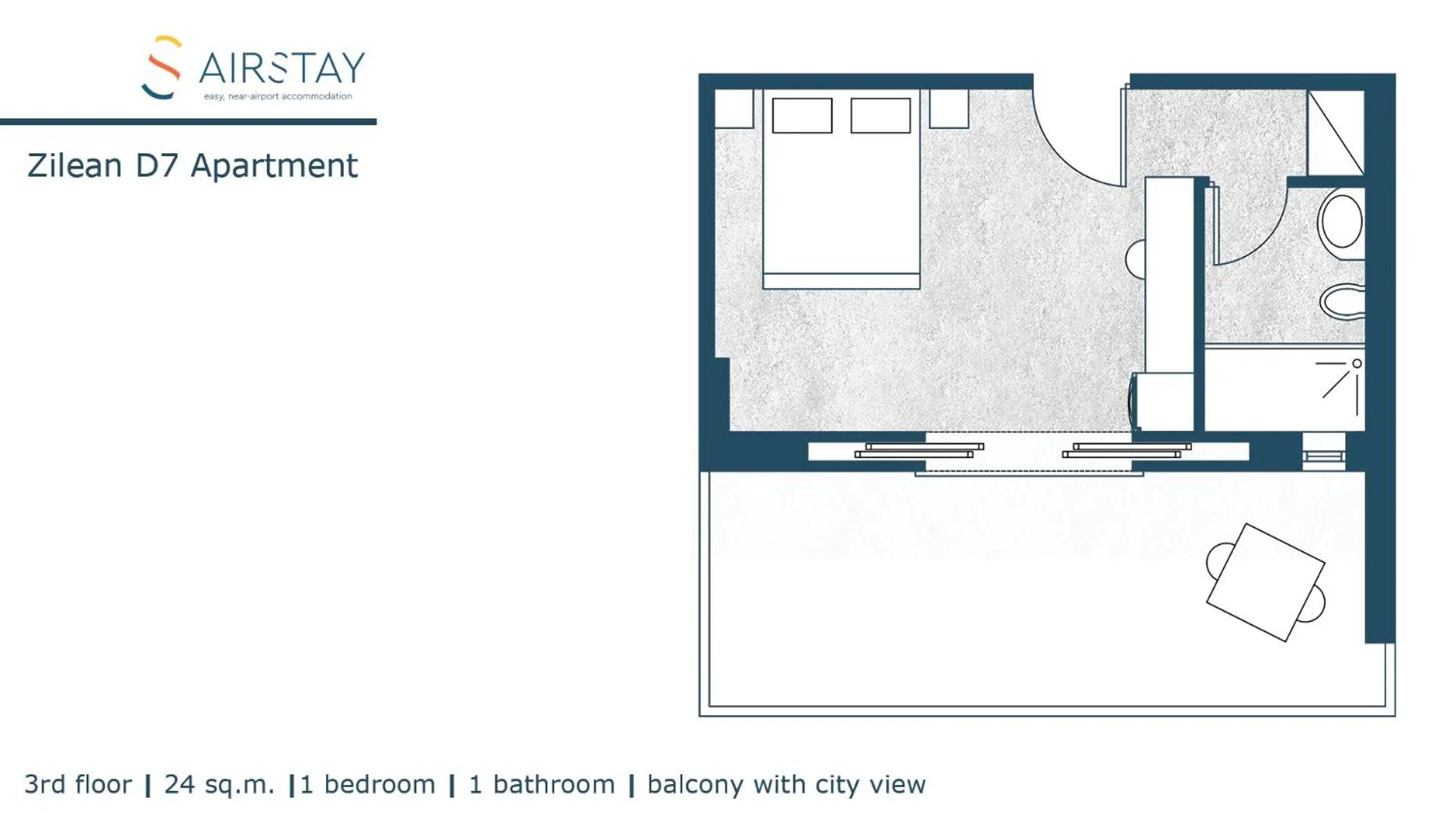 Floor plan in Zilean Apartments Airport by Airstay