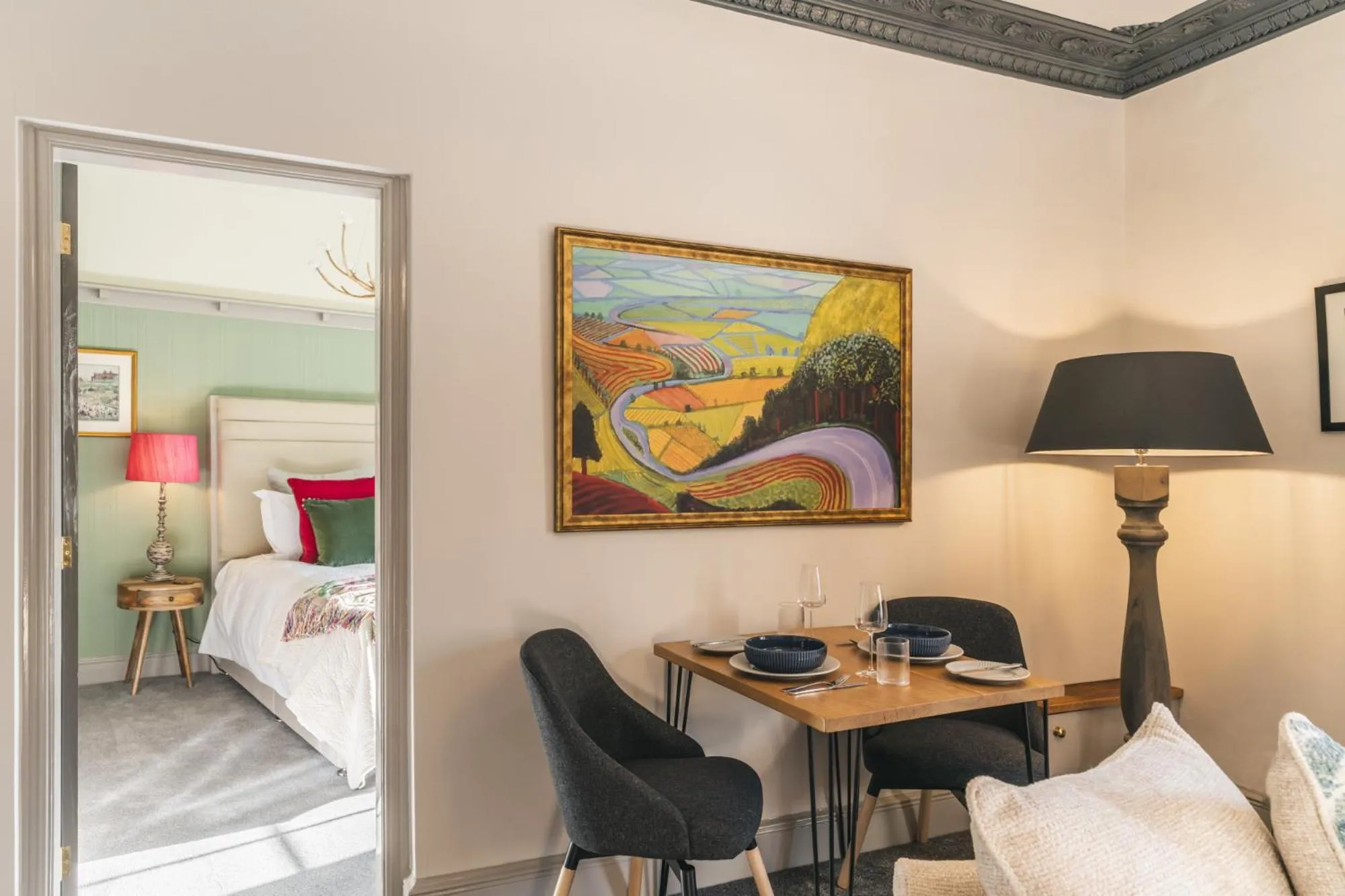 Seating area, Bed in Royal View Apartments