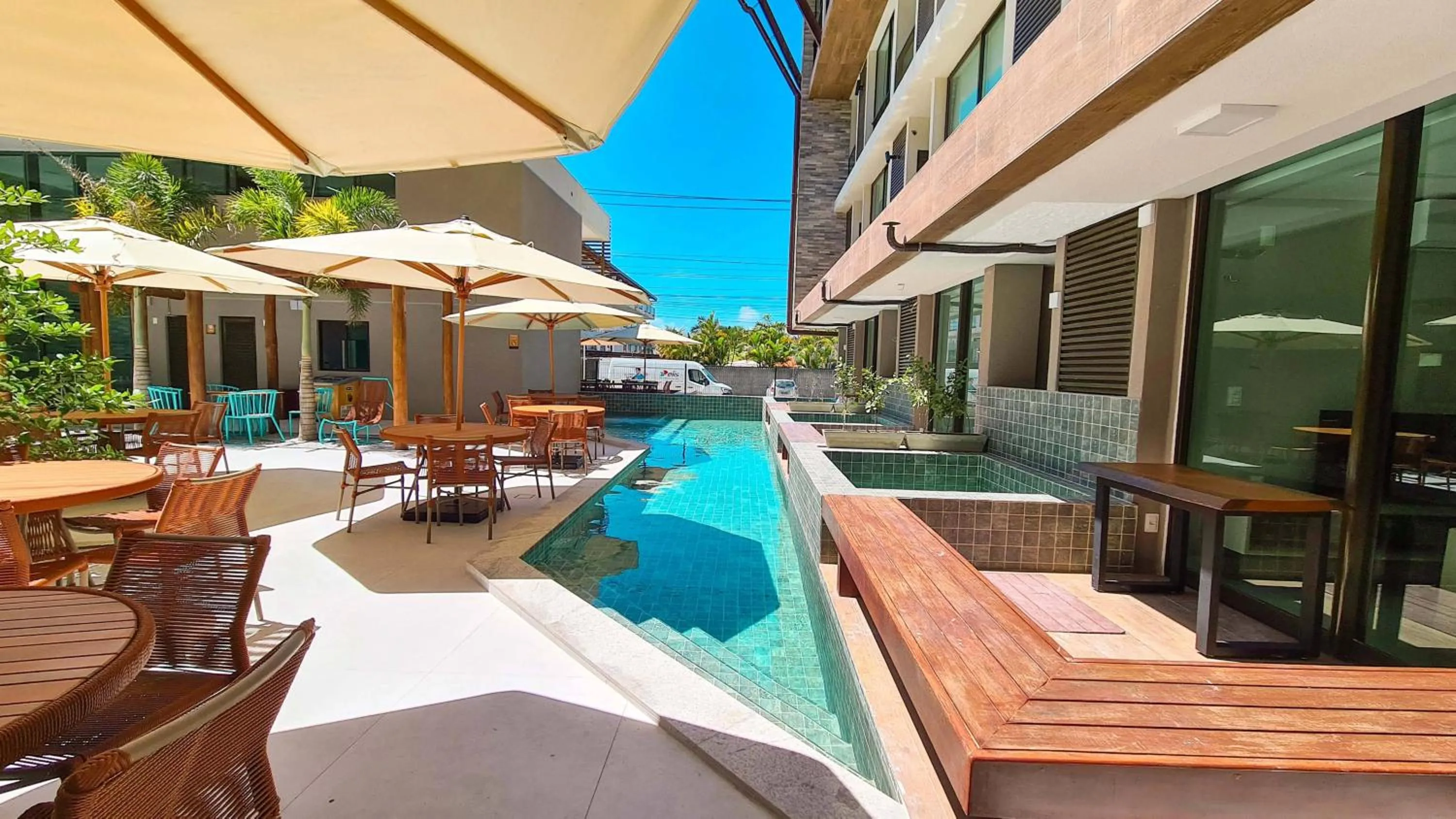 Pool view in Sunny Hall by AFT