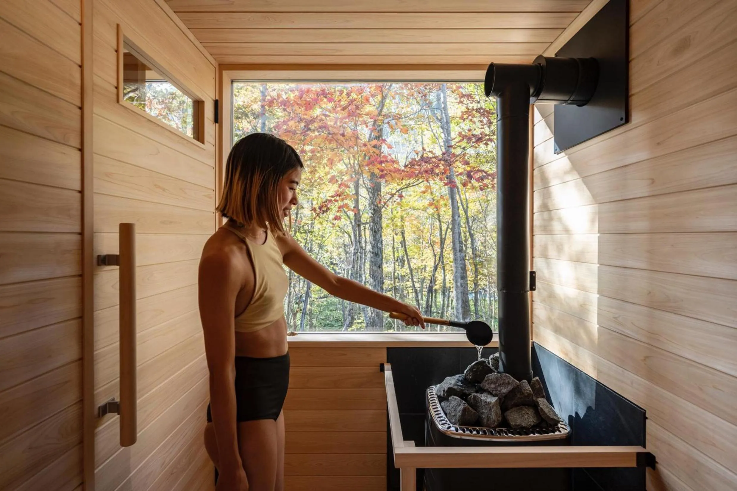 Sauna in Moving Inn Tokachi Kitanomori