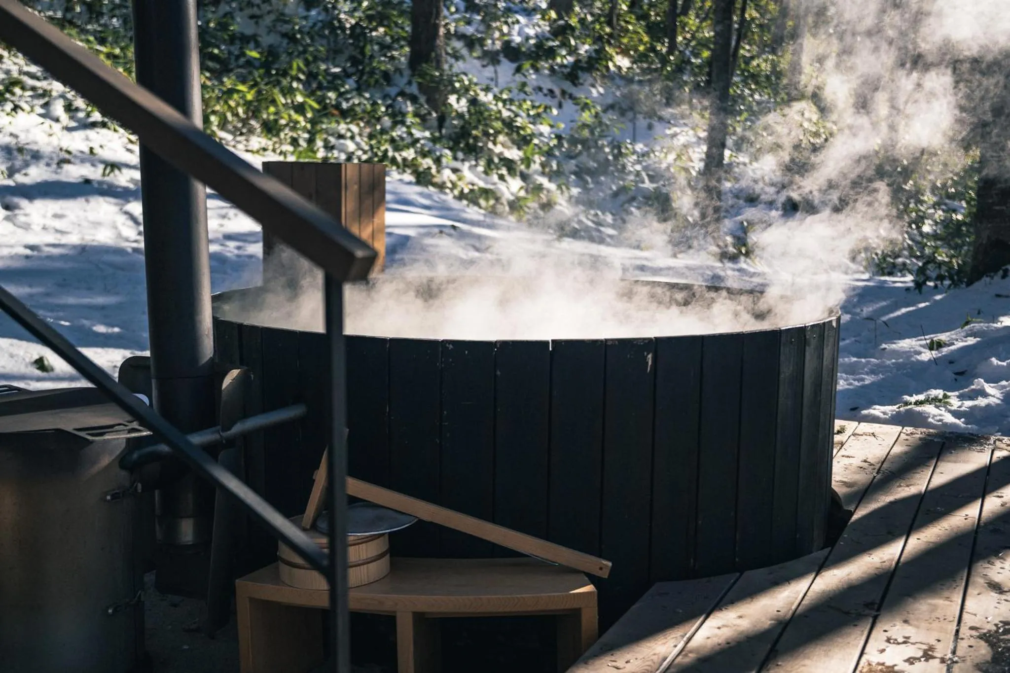 Open Air Bath in Moving Inn Tokachi Kitanomori