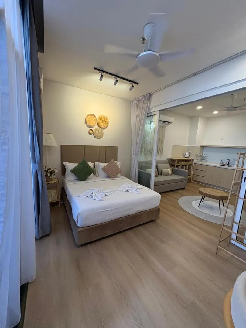 Bedroom, Bed in Borneotel The Shore KK by CHG