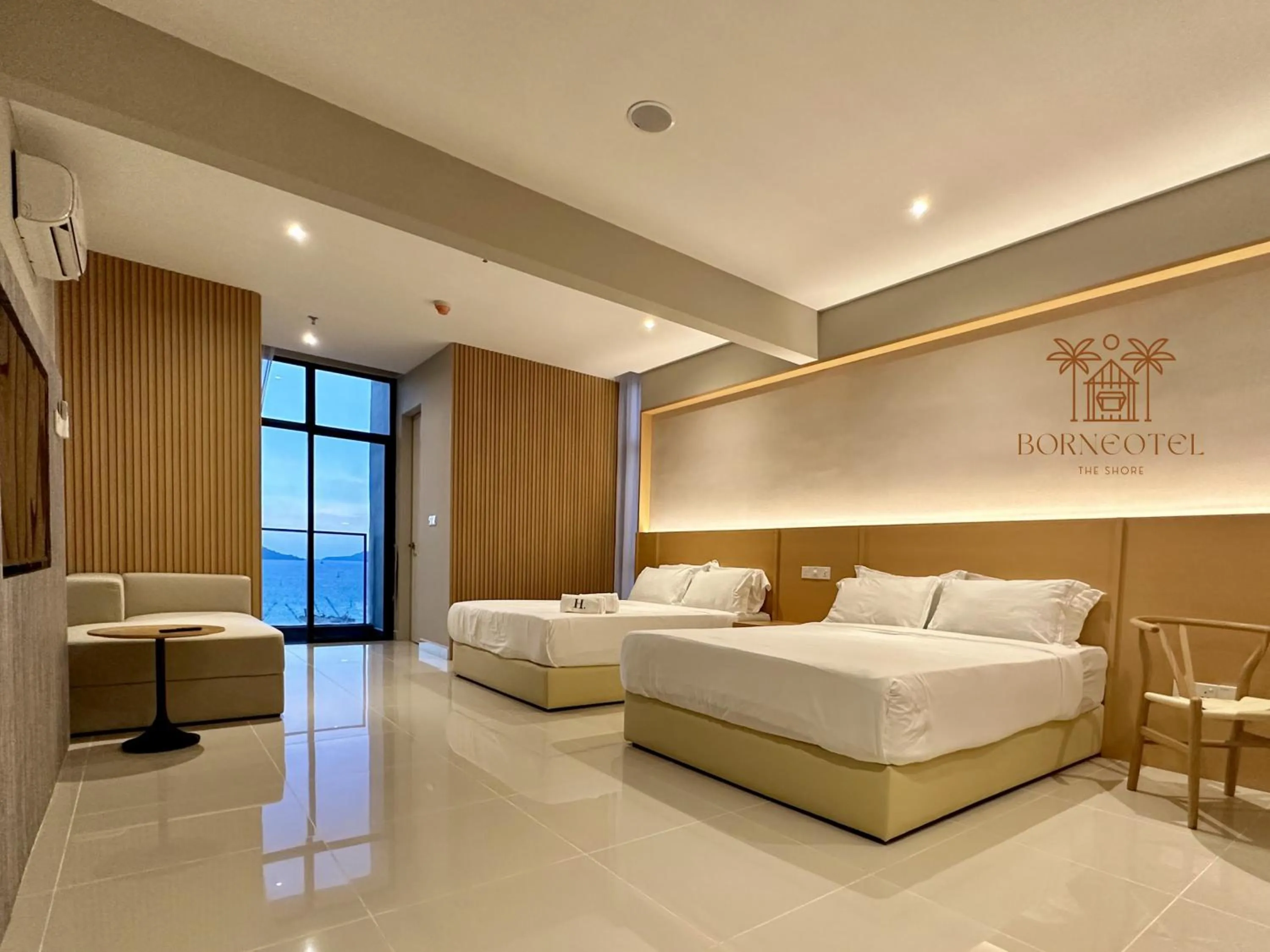 Bedroom, Bed in Borneotel The Shore KK by CHG