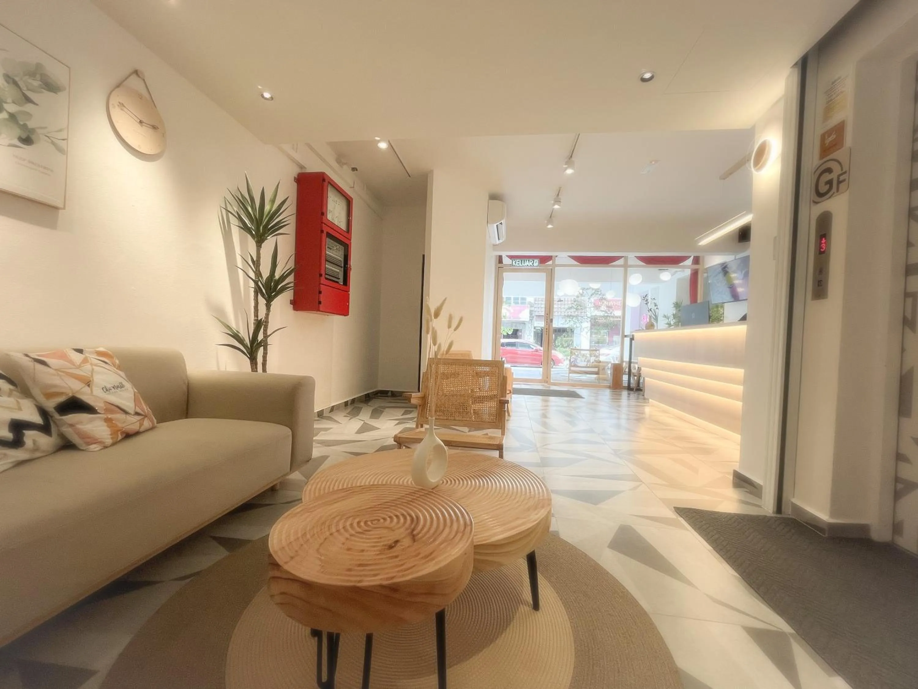 Seating area in Sleep Box Penang