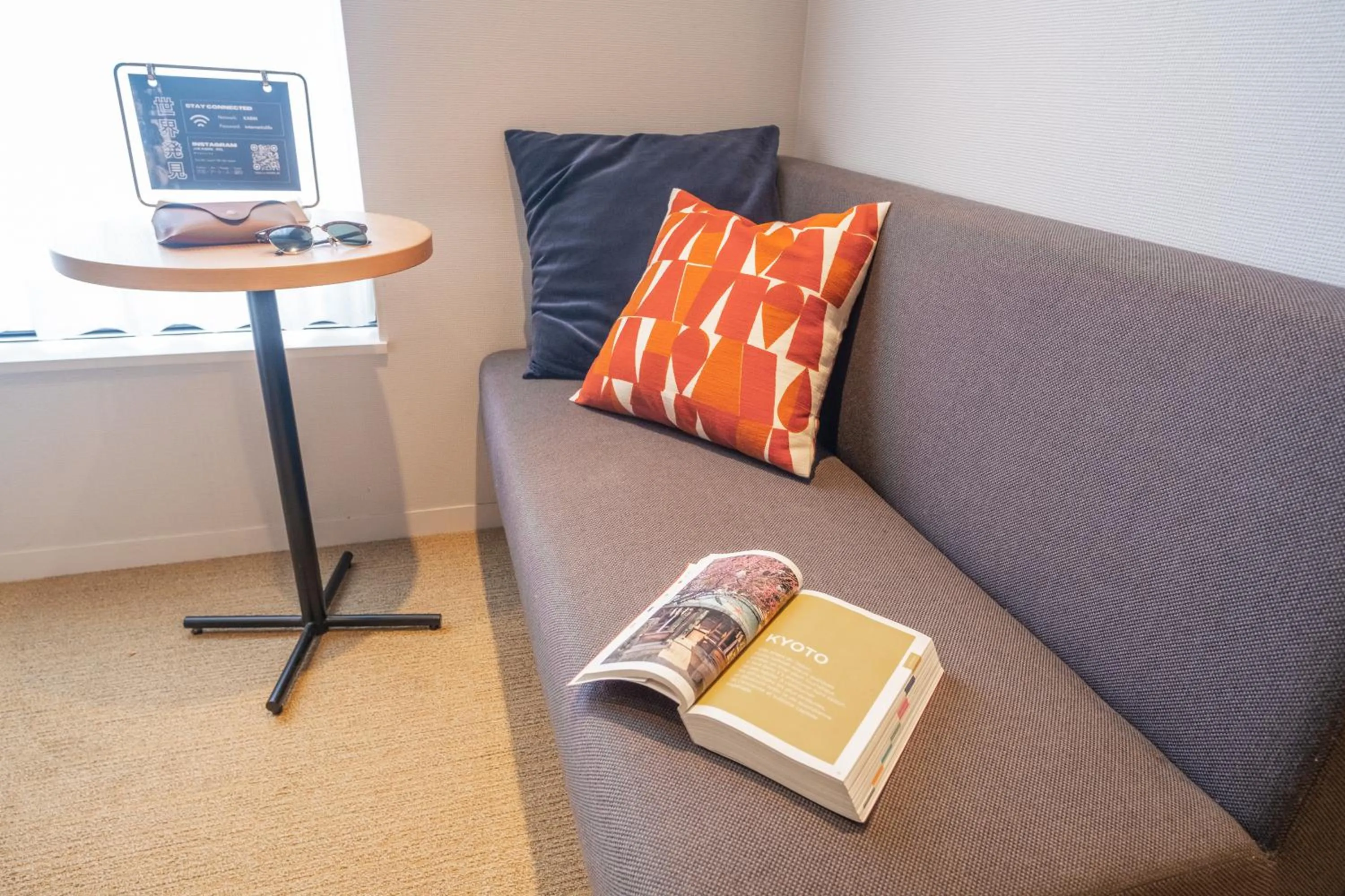 Seating area in KABIN Koji