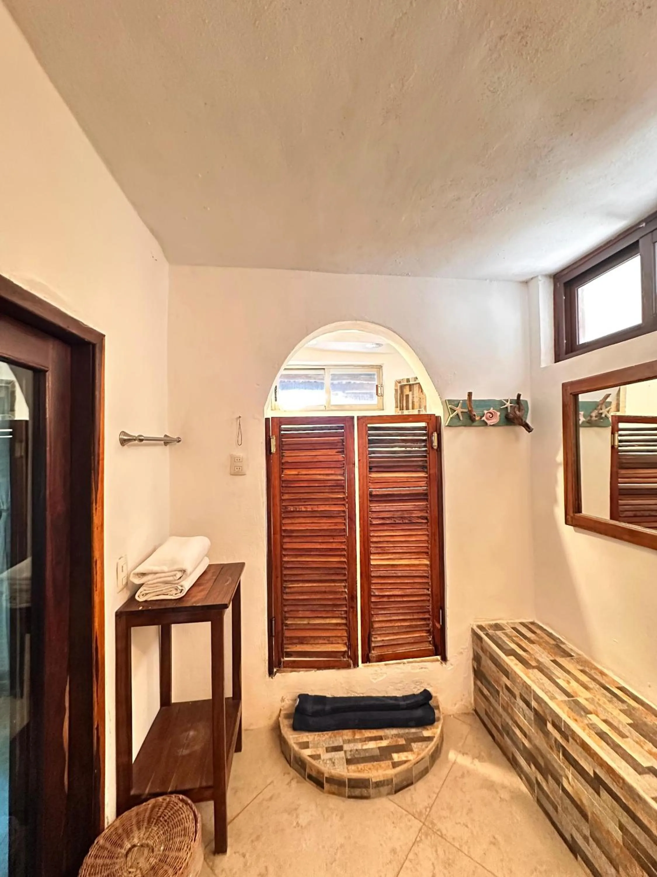 Shower in Playa Canek Beachfront Eco Hotel