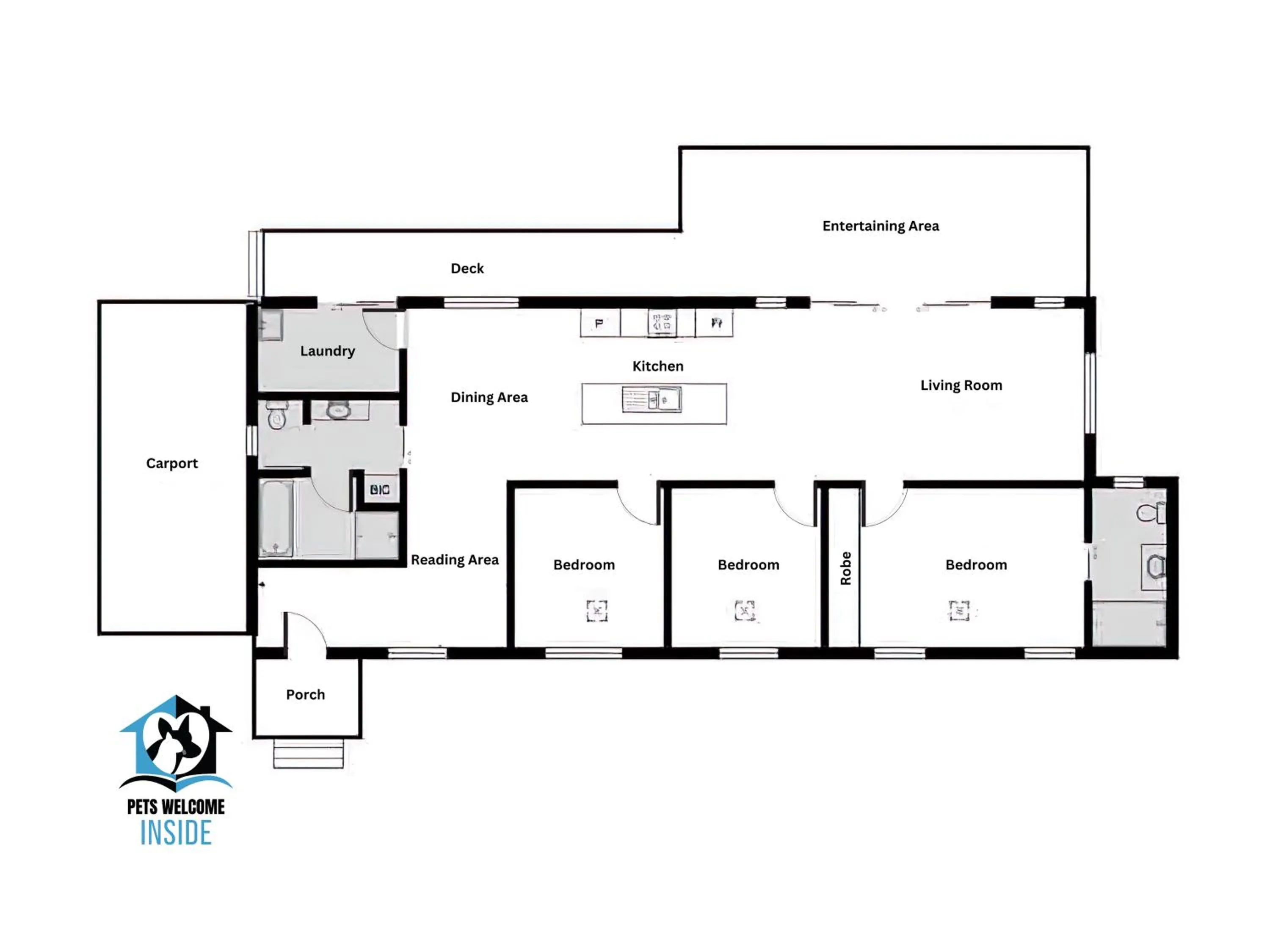 Floor plan in 3BR Contemporary Home with Sea Views