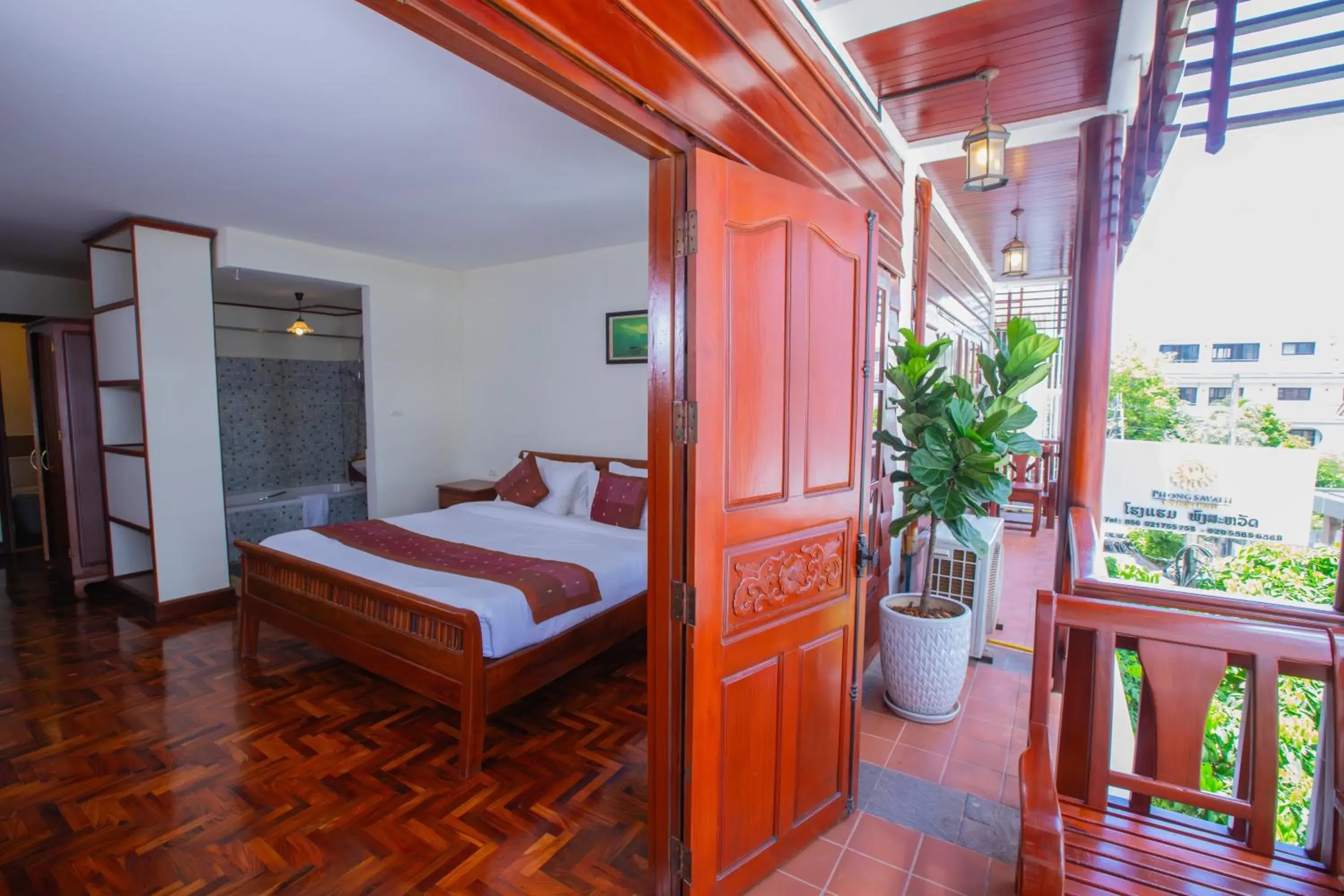 View (from property/room), Bed in Phongsavath Boutique Hotel View (from property/room), Bed in Phongsavath Boutique Hotel