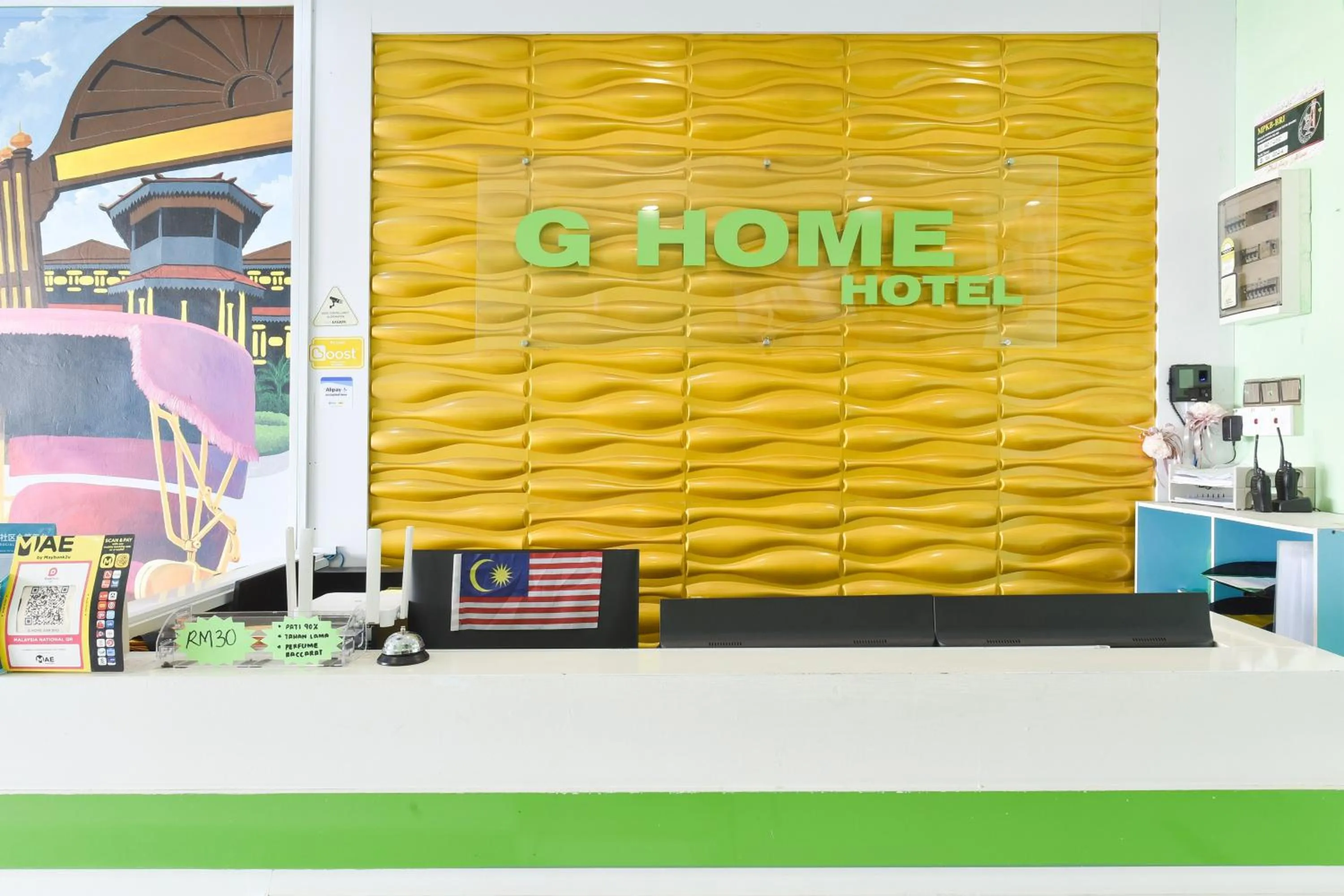 Lobby or reception in Hotel O G Home Hotel, Kota Bharu, Kelantan.