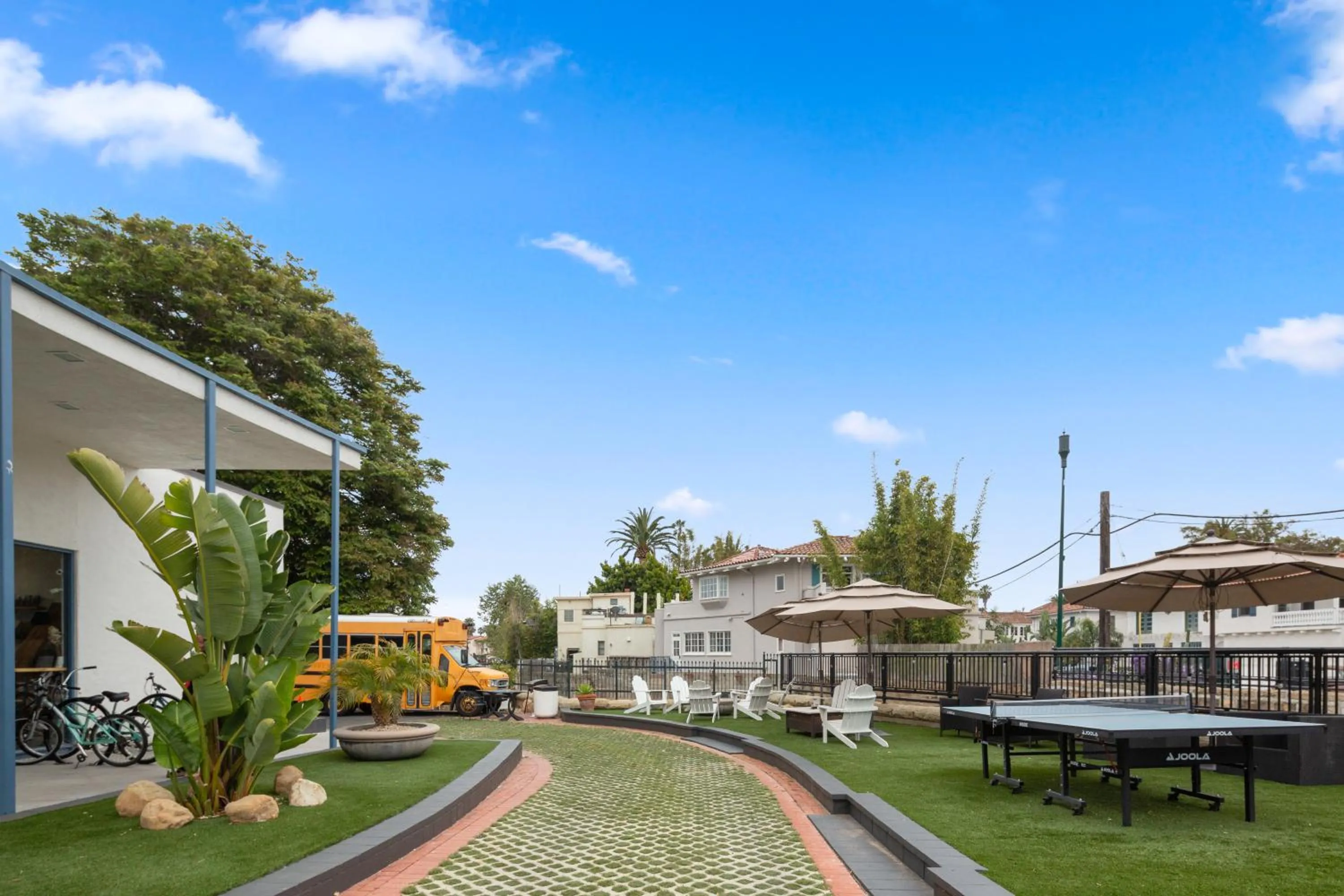 Patio in ITH Santa Barbara Surf Hostel