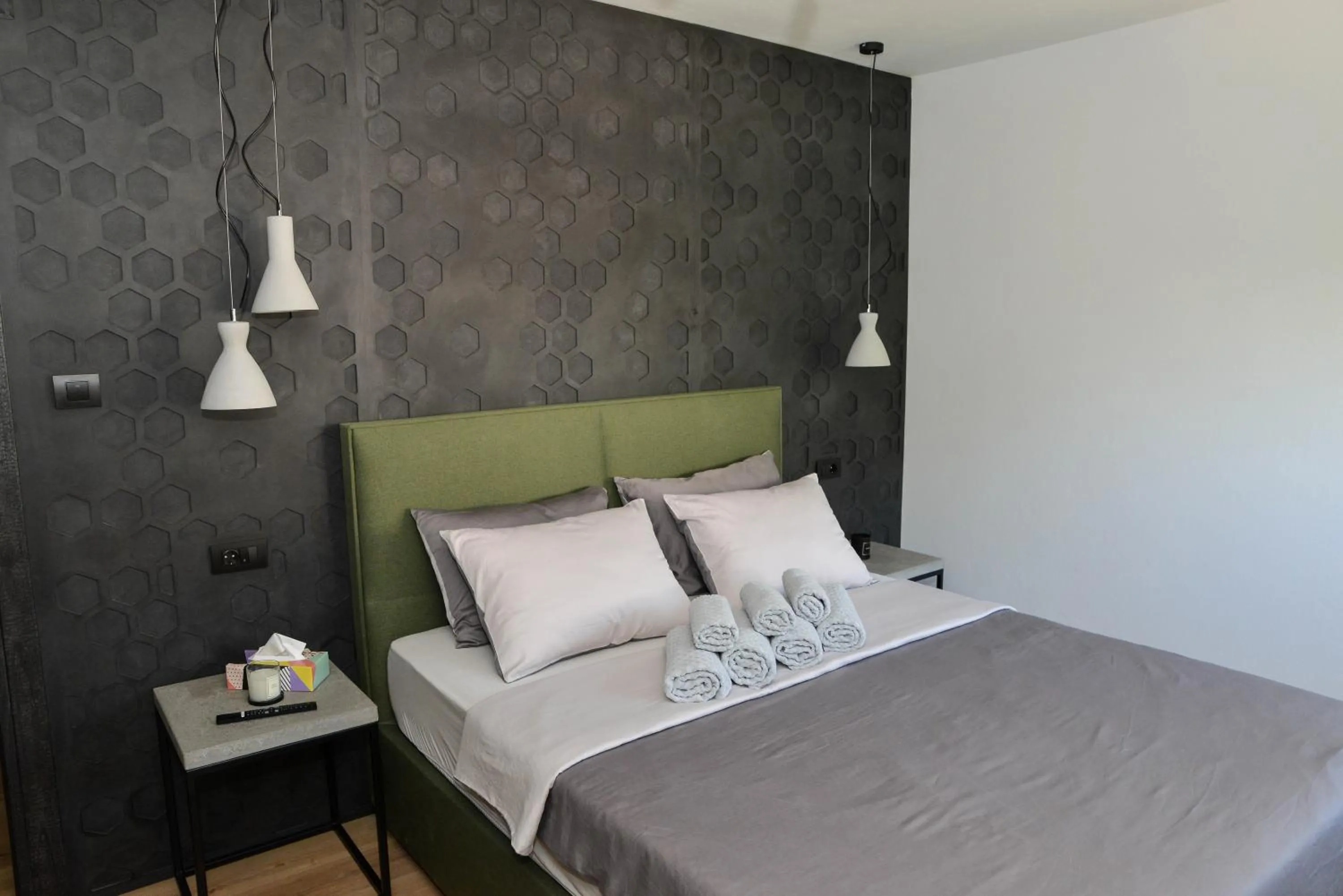 Bedroom, Bed in Apartment Black