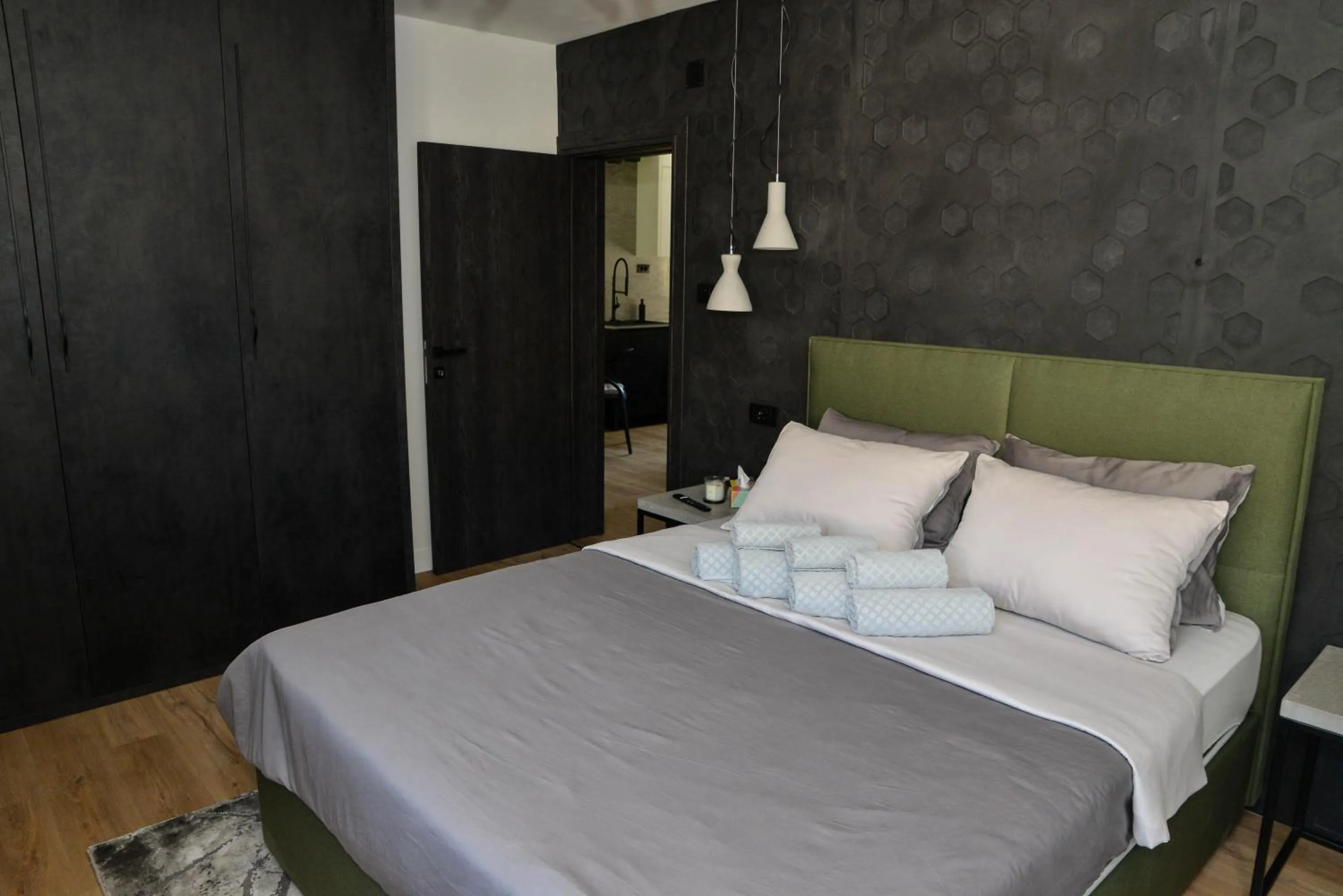 Bedroom, Bed in Apartment Black