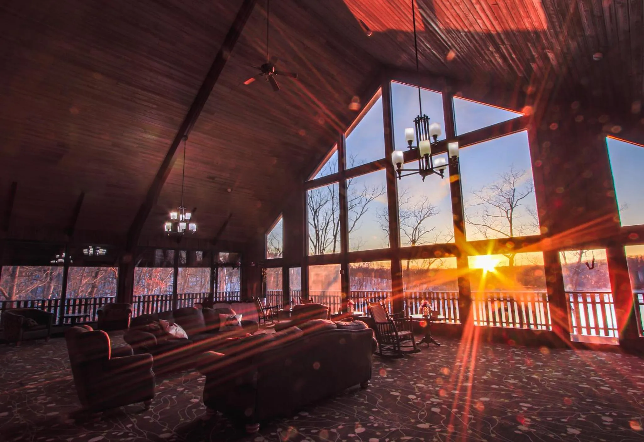 Seating area in Burr Oak Lodge and Conference Center