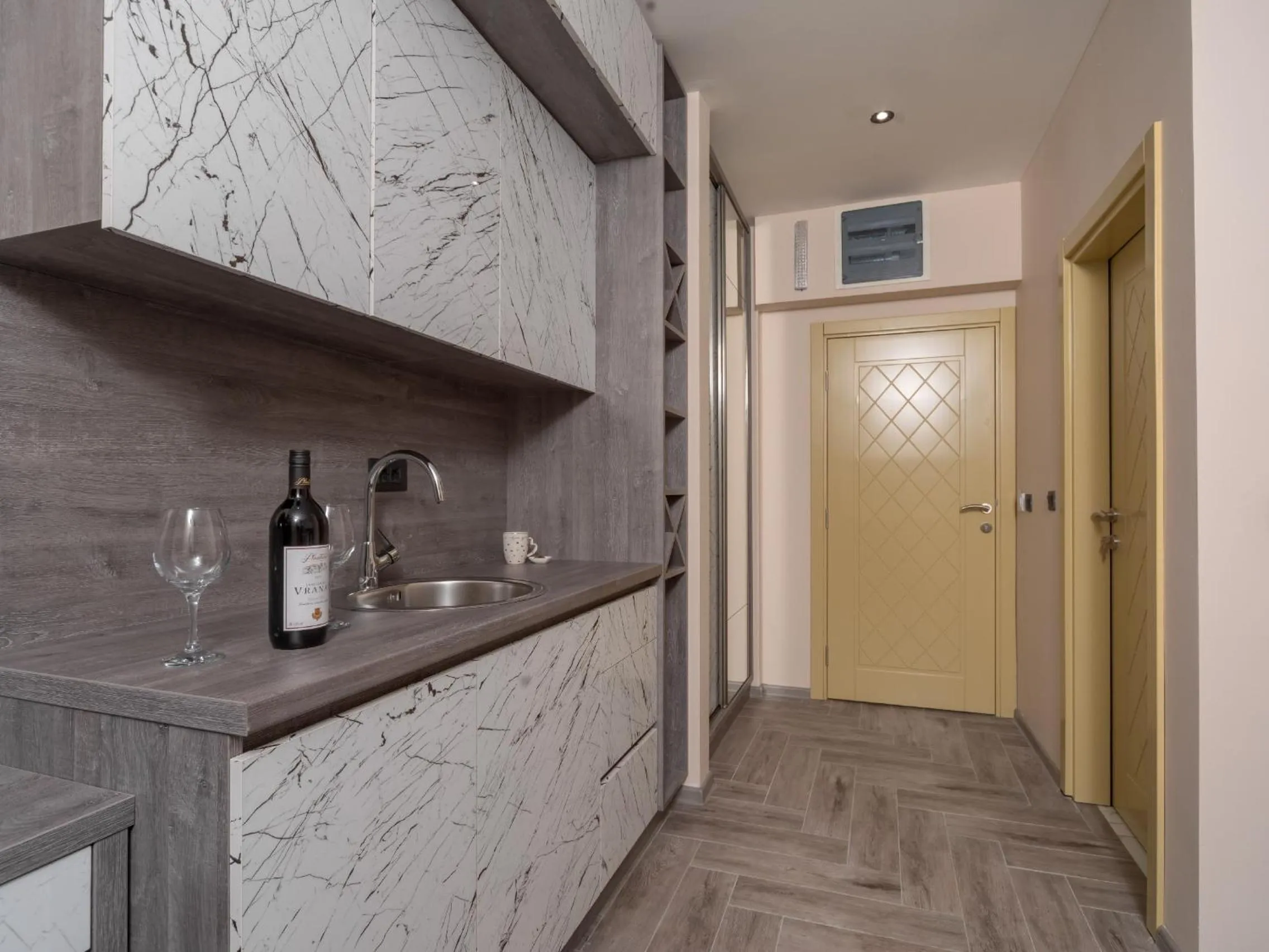 Kitchen or kitchenette in Hotel Diman