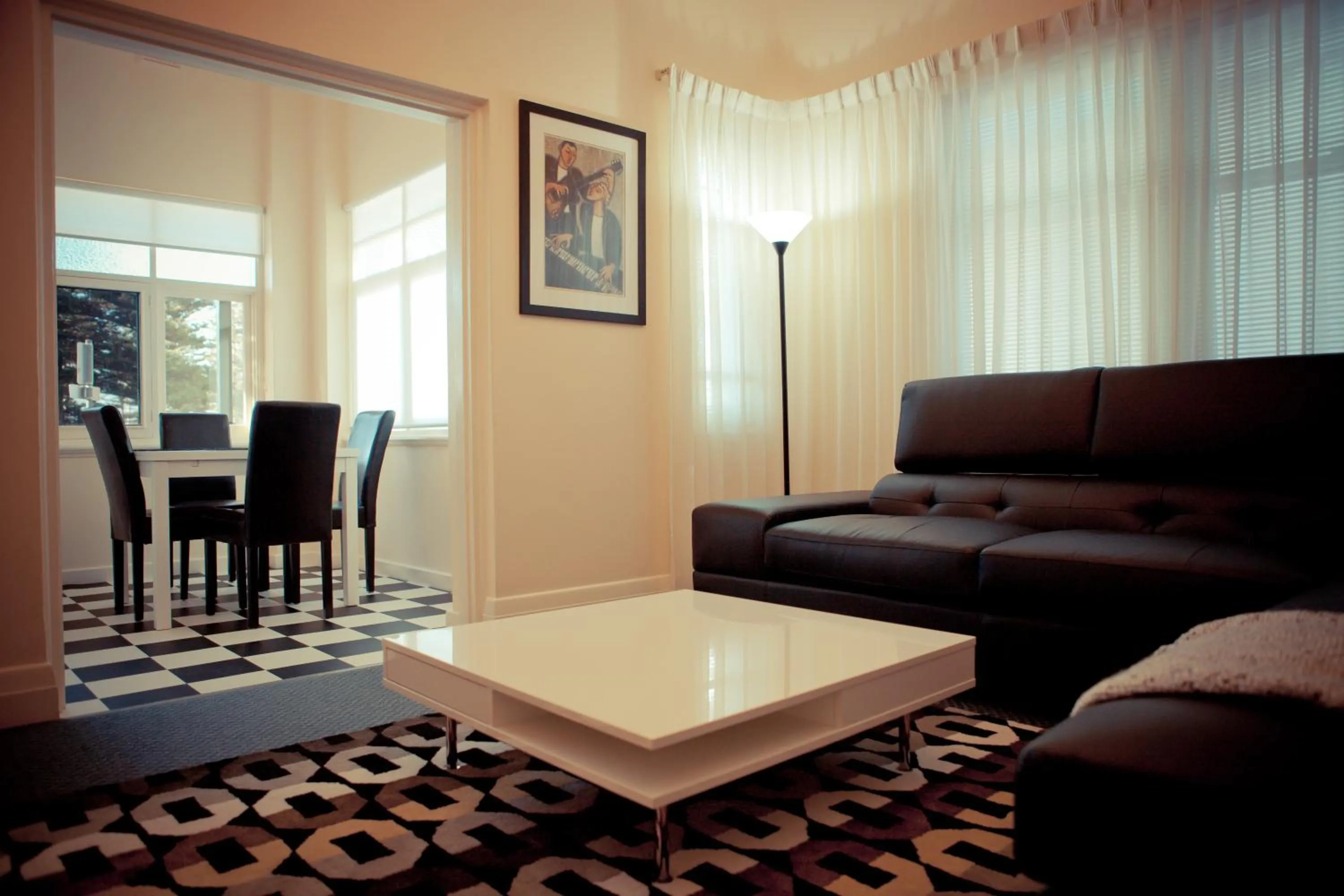 Living room in Bayview Apartments Glenelg