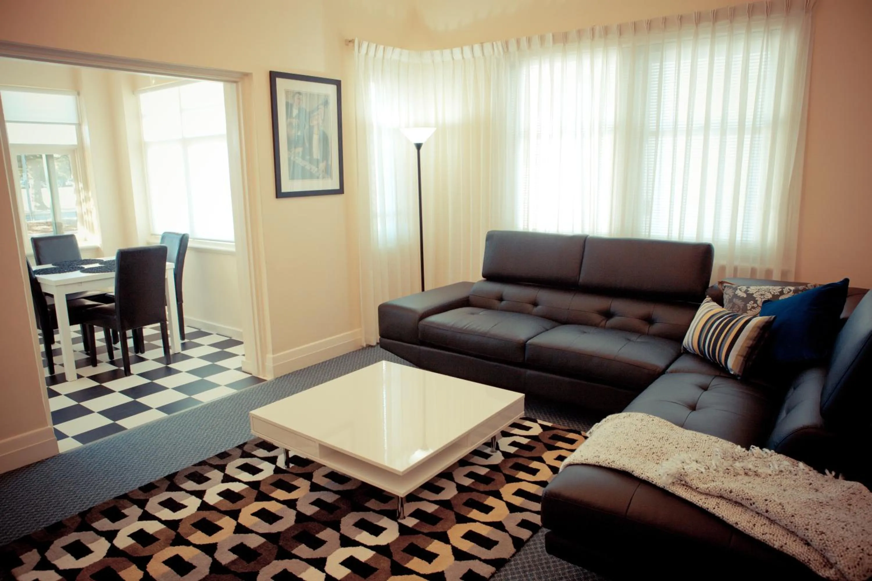 Living room in Bayview Apartments Glenelg