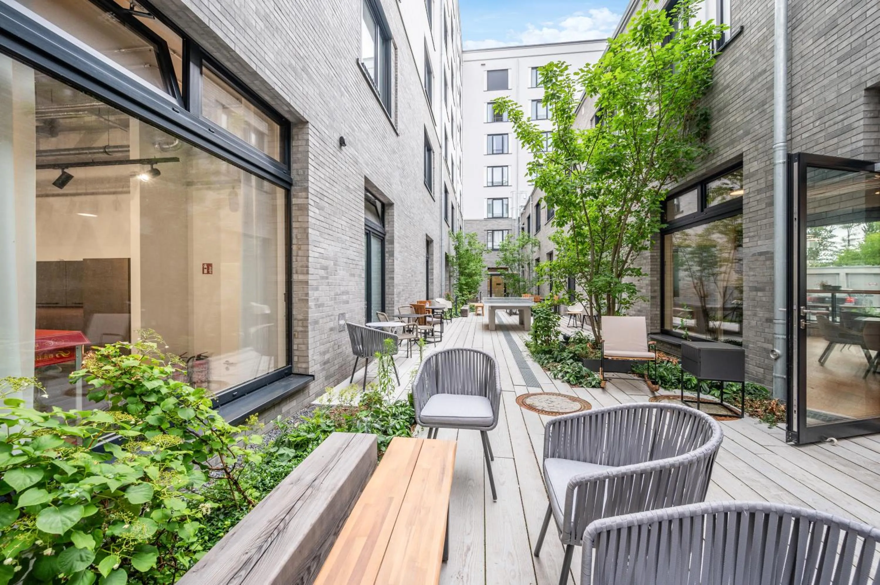 Inner courtyard view in Habyt-The Waterfront