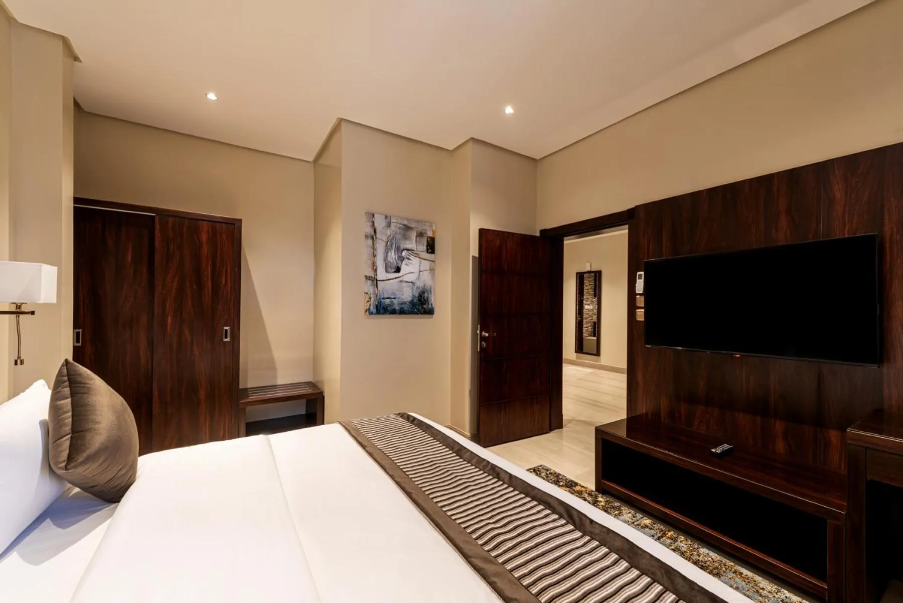 Bed in Beach View Hotel