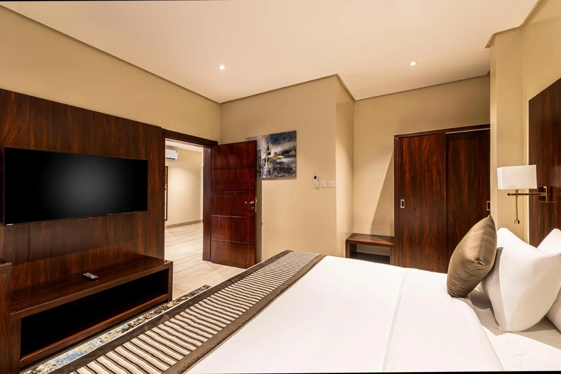 Bed in Beach View Hotel