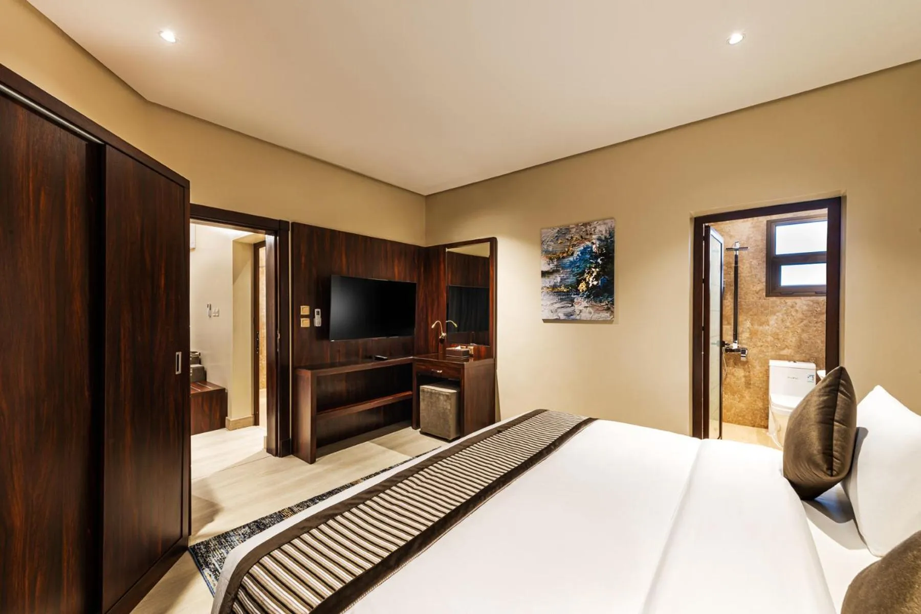 Bed in Beach View Hotel