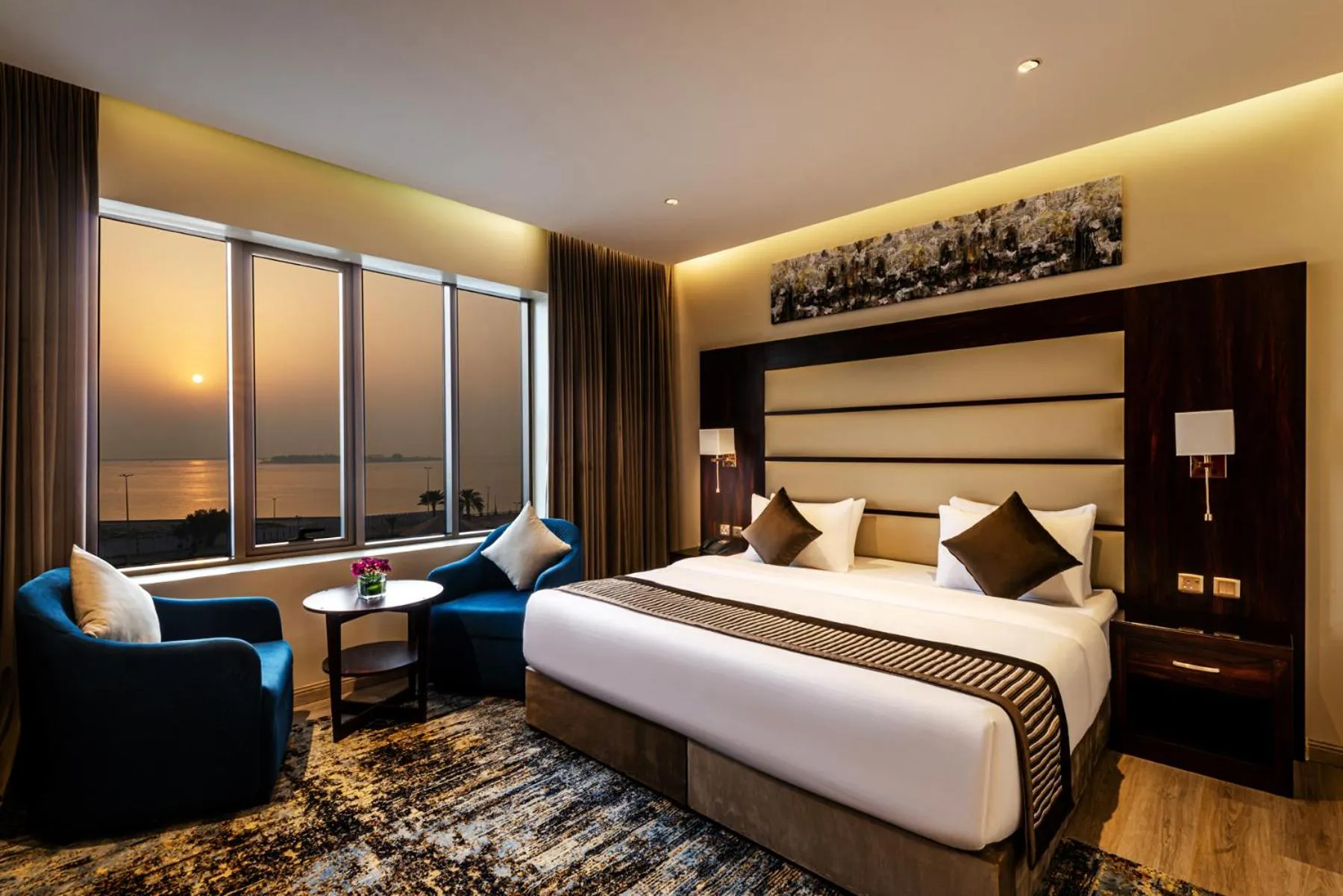 Bed in Beach View Hotel