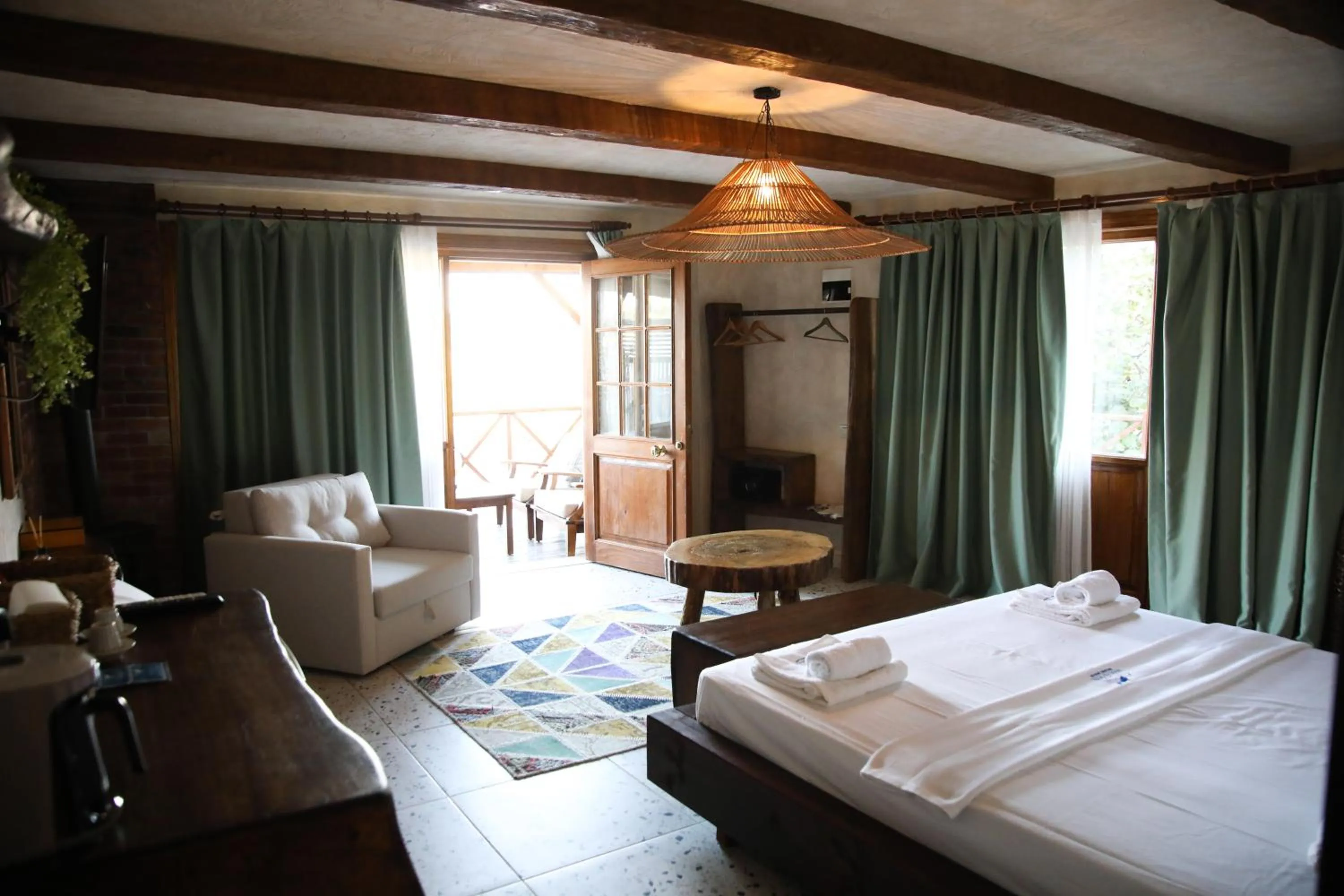 Bed in MAVİ AT HOTEL Blue Horse