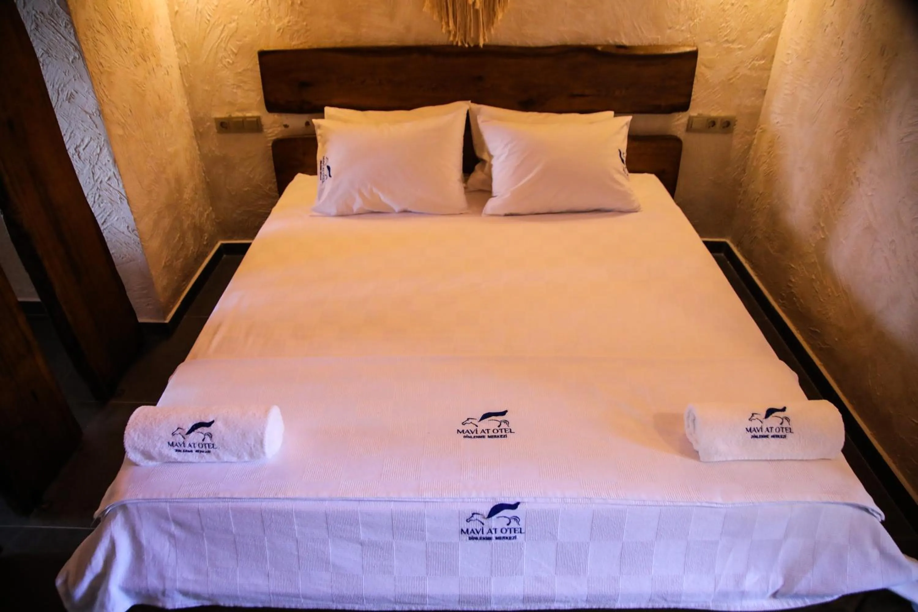 Bed in MAVİ AT HOTEL Blue Horse