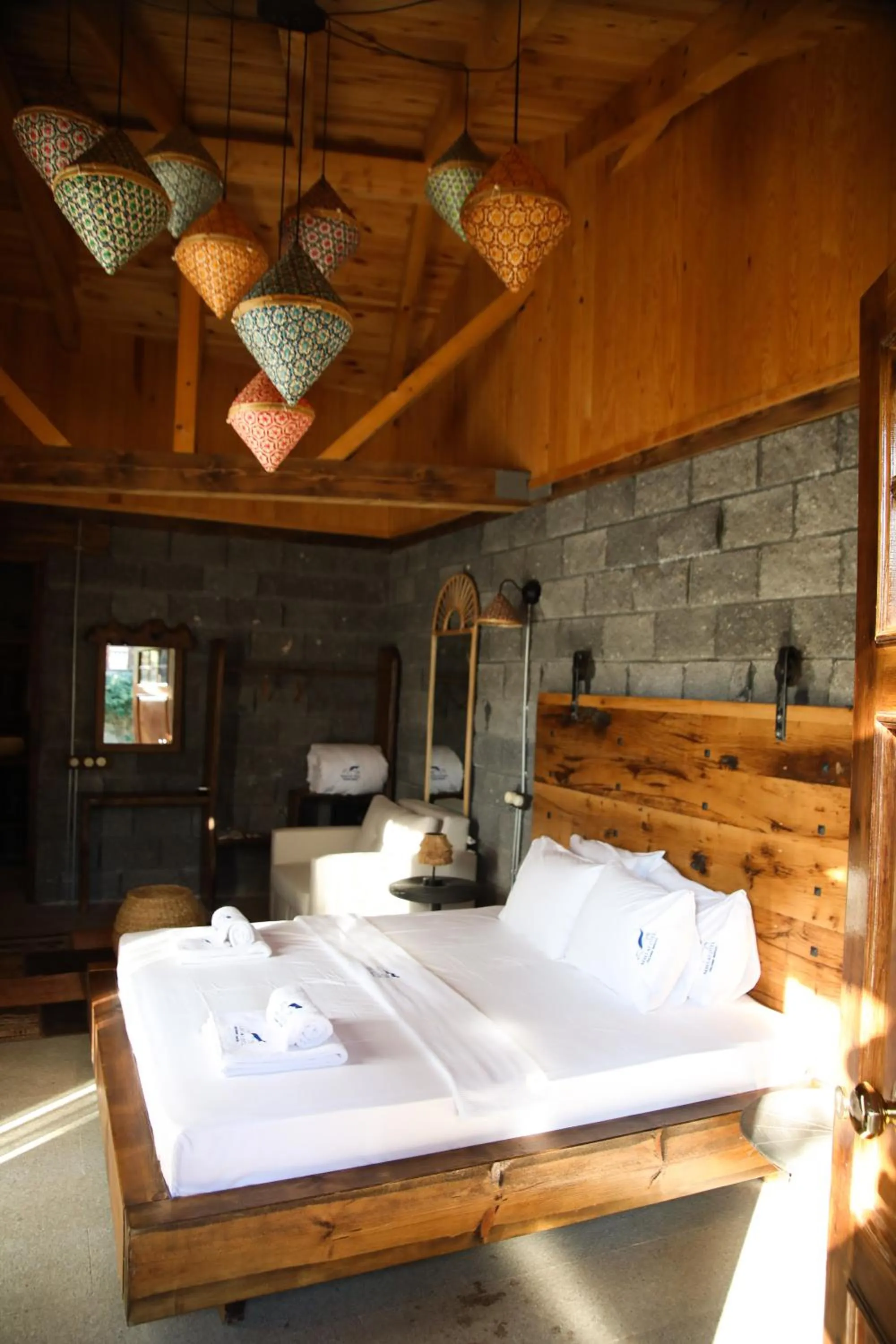 Bed in MAVİ AT HOTEL Blue Horse