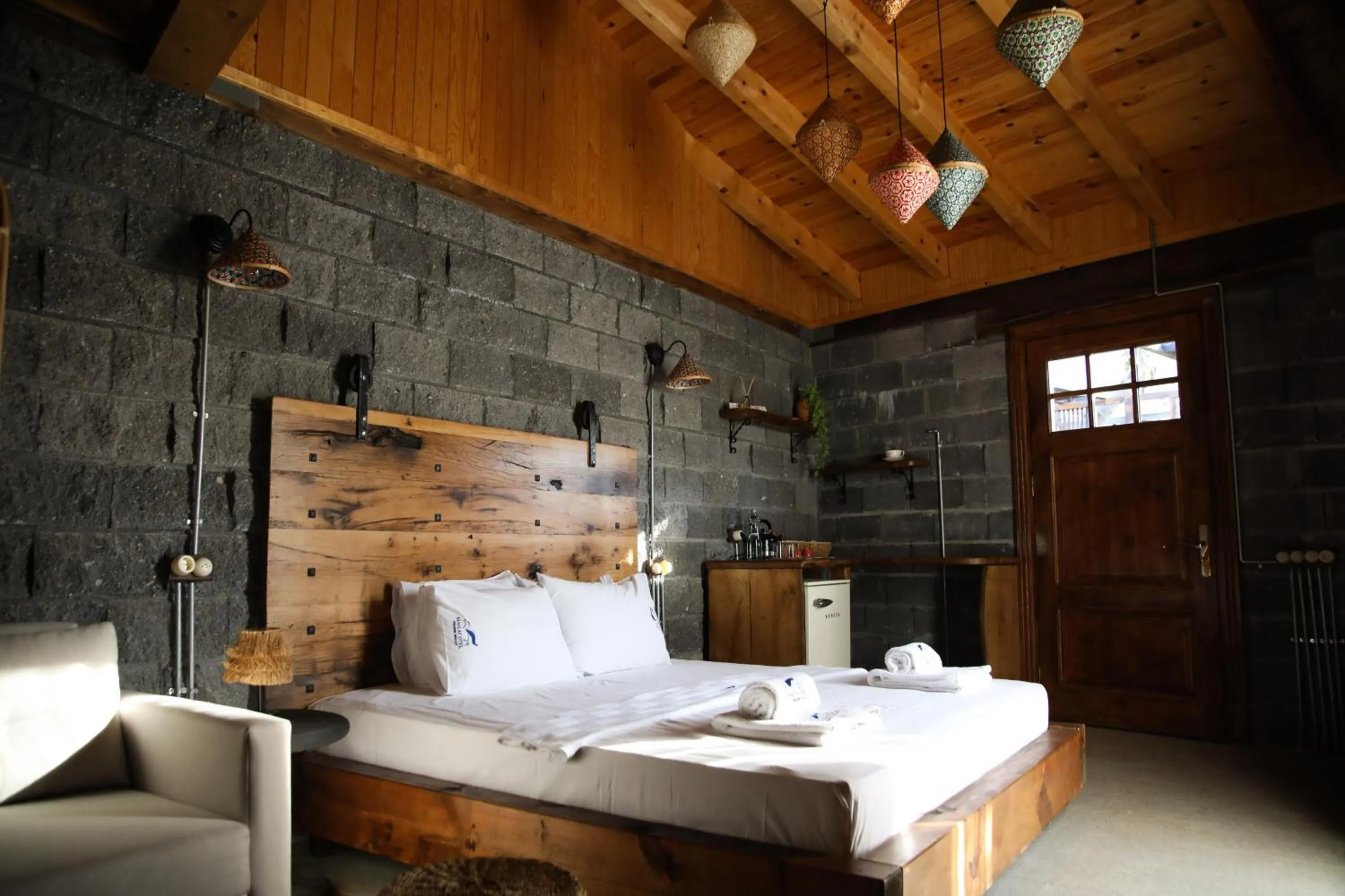 Bed in MAVİ AT HOTEL Blue Horse