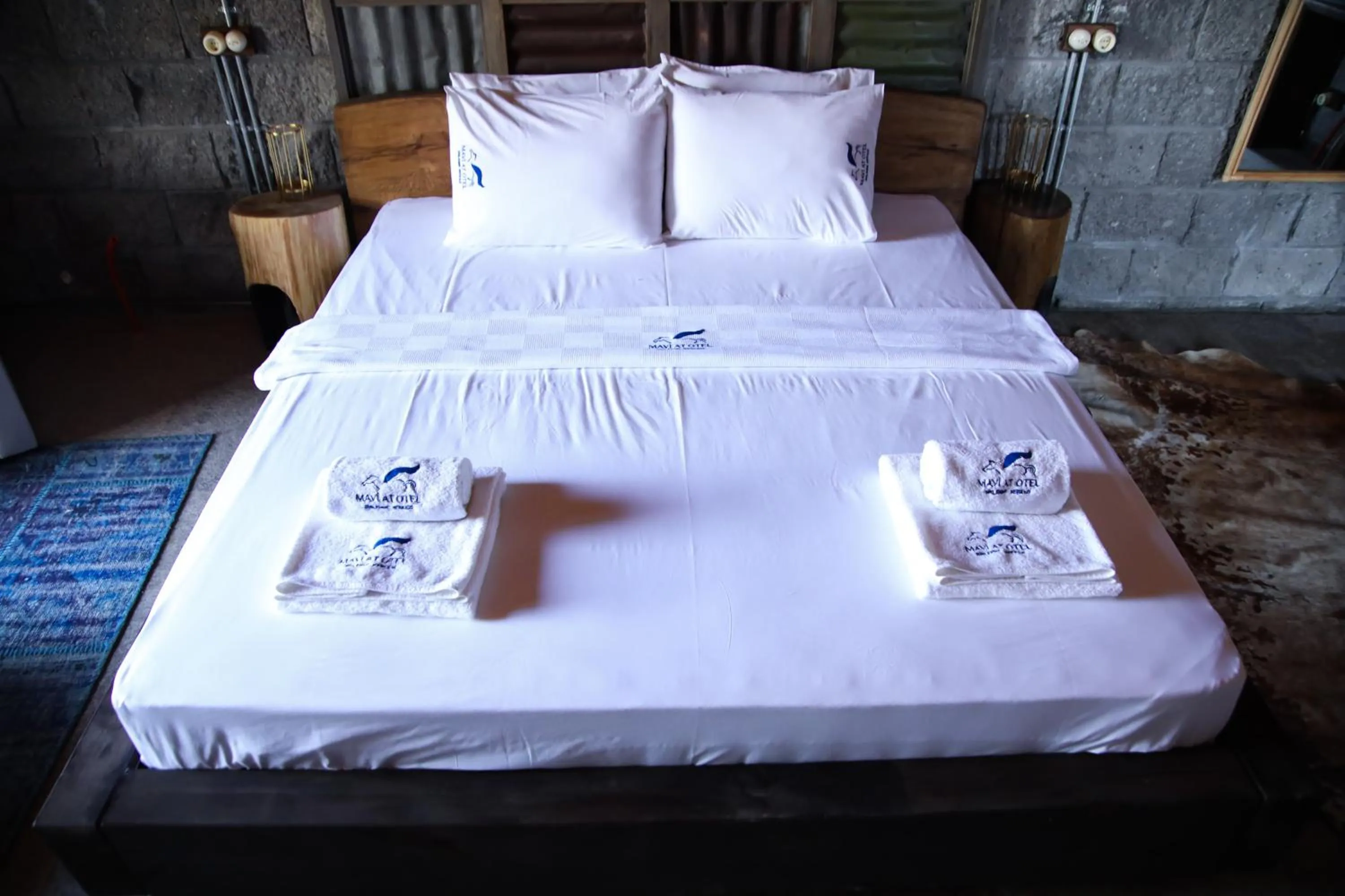 Bed in MAVİ AT HOTEL Blue Horse