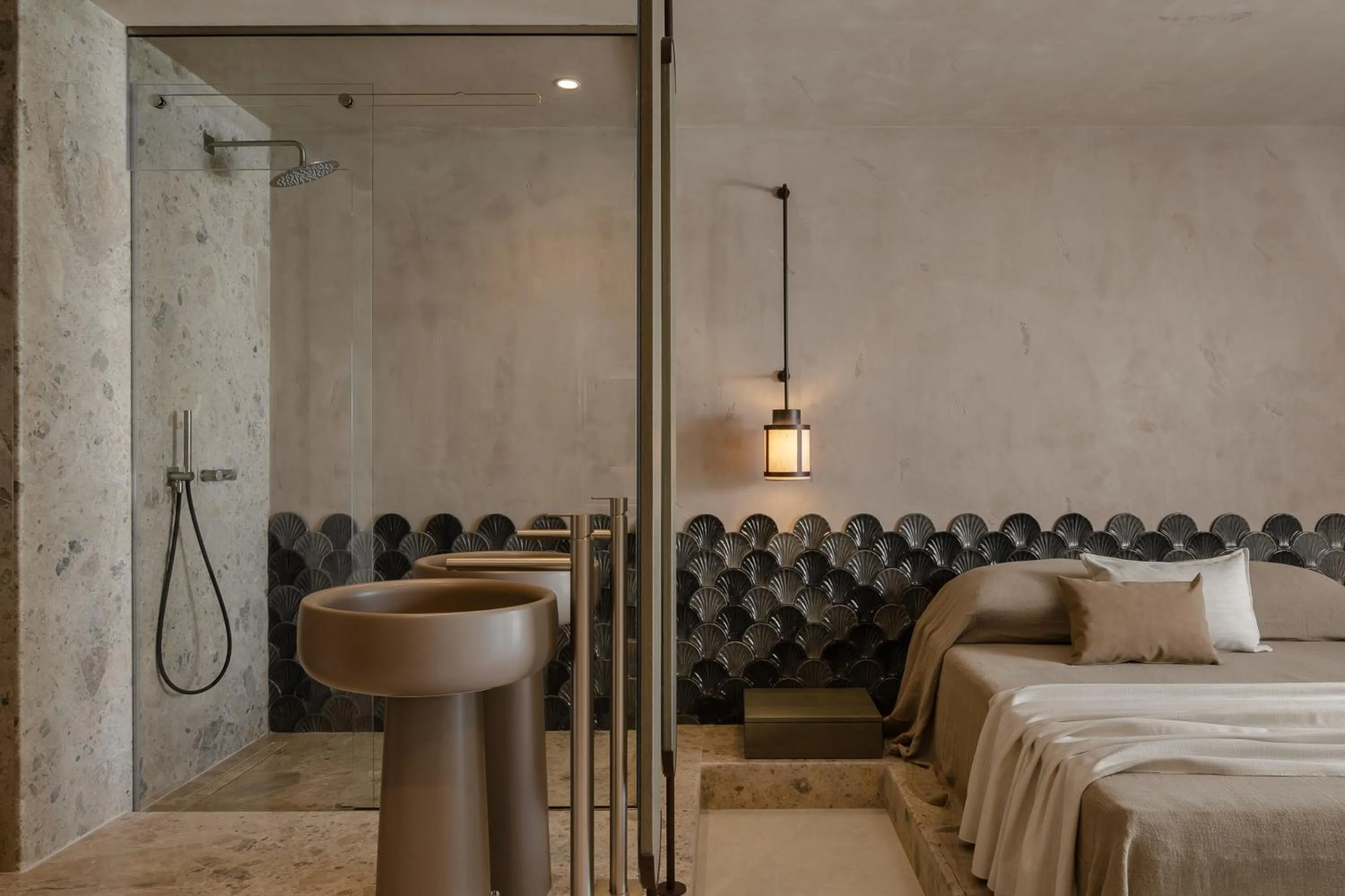 Bathroom, Bed in Naxos Rhyton