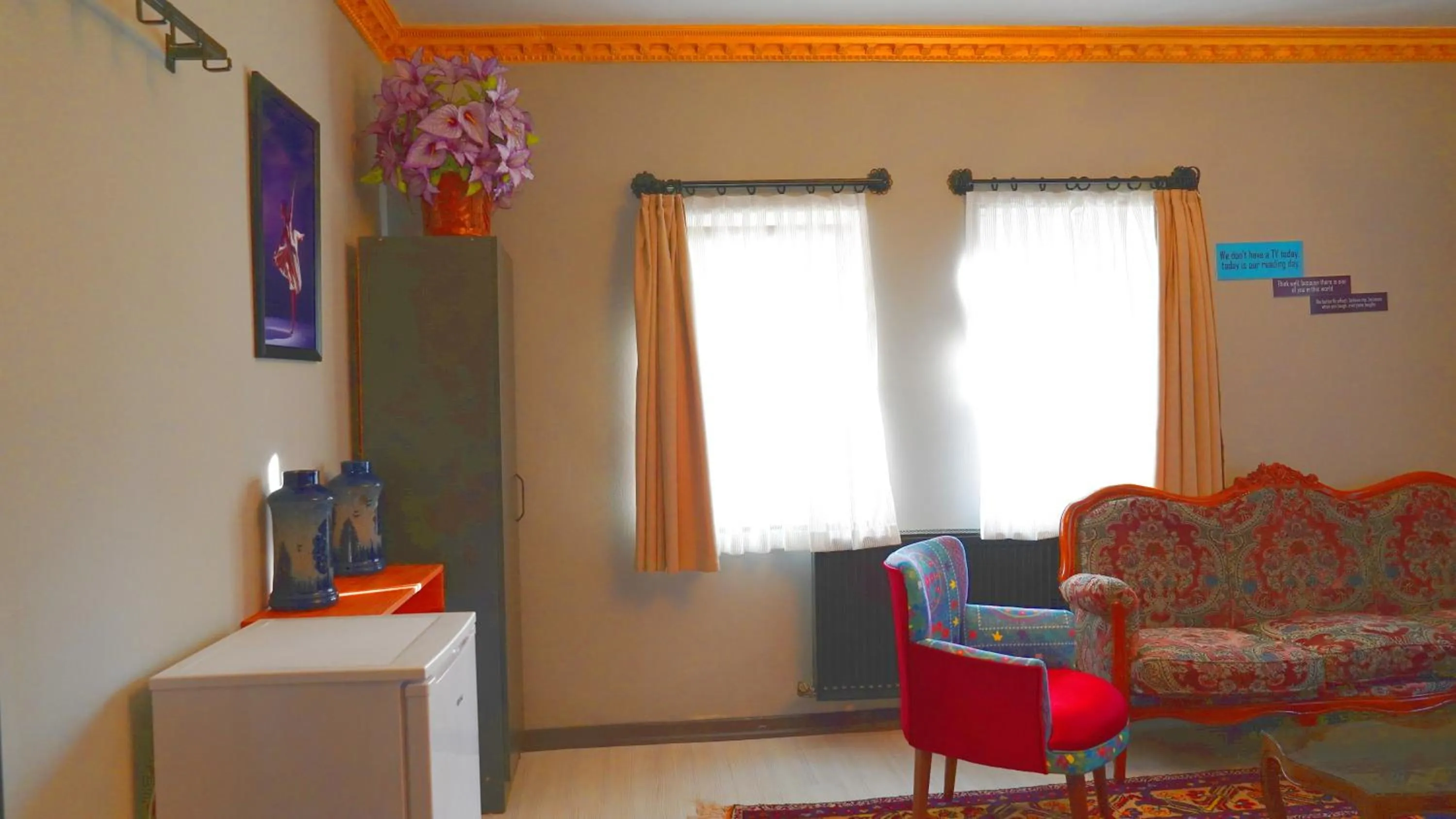 Seating area in Alpha Stone House