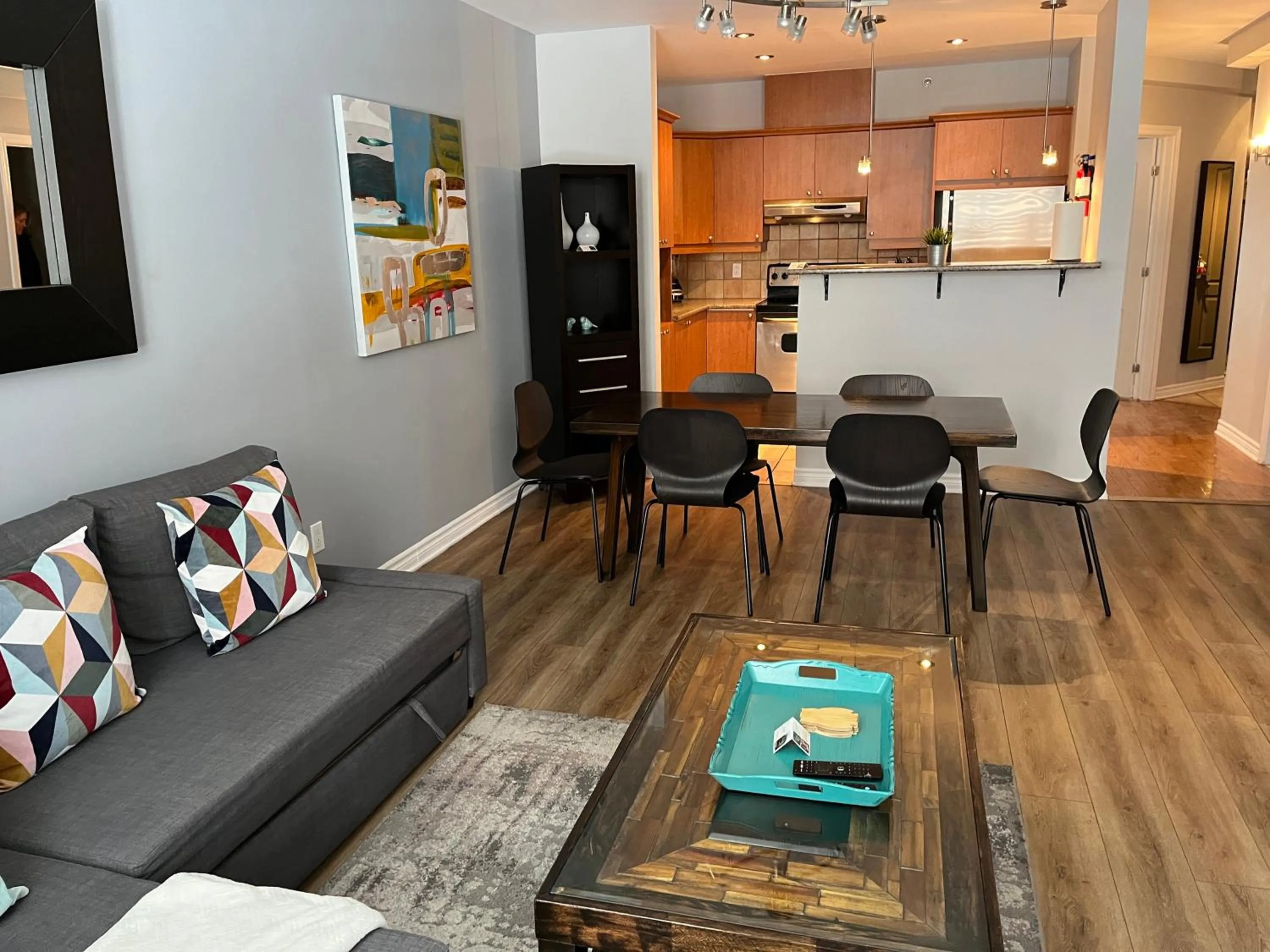 Living room in ApartHotelMontreal by Les Terrasses Saint Urbain 2225I2