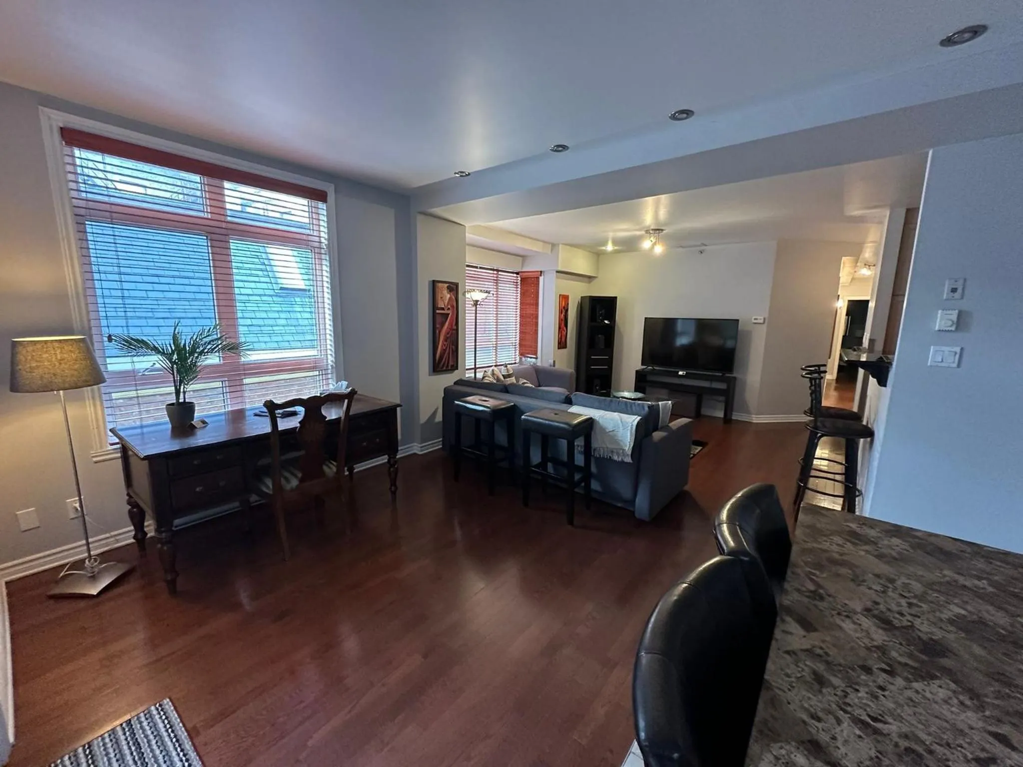 Living room in ApartHotelMontreal by Les Terrasses Saint Urbain 2225I2