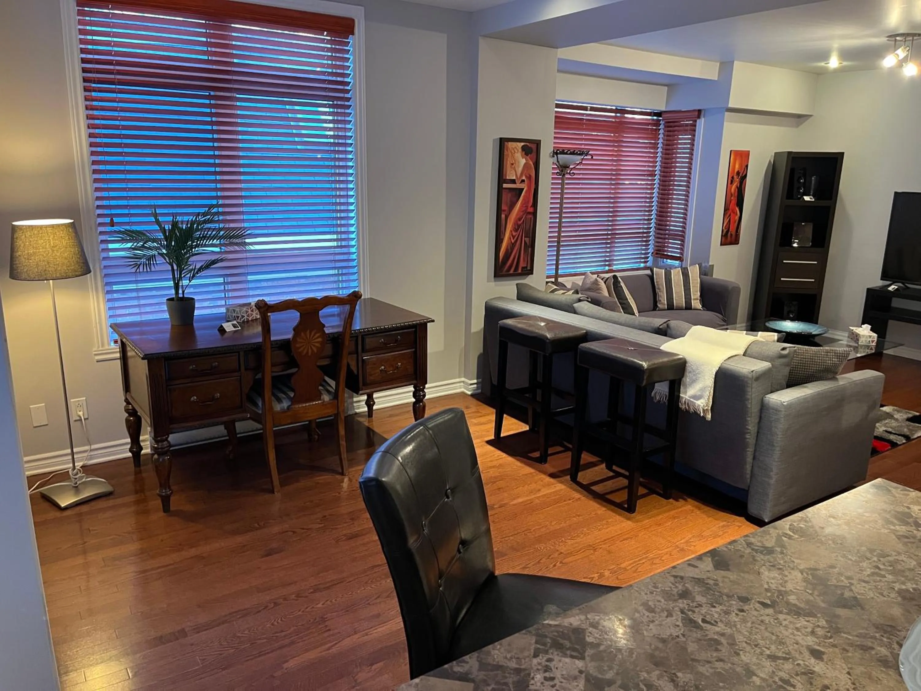 Living room, Bed in ApartHotelMontreal by Les Terrasses Saint Urbain 2225I2