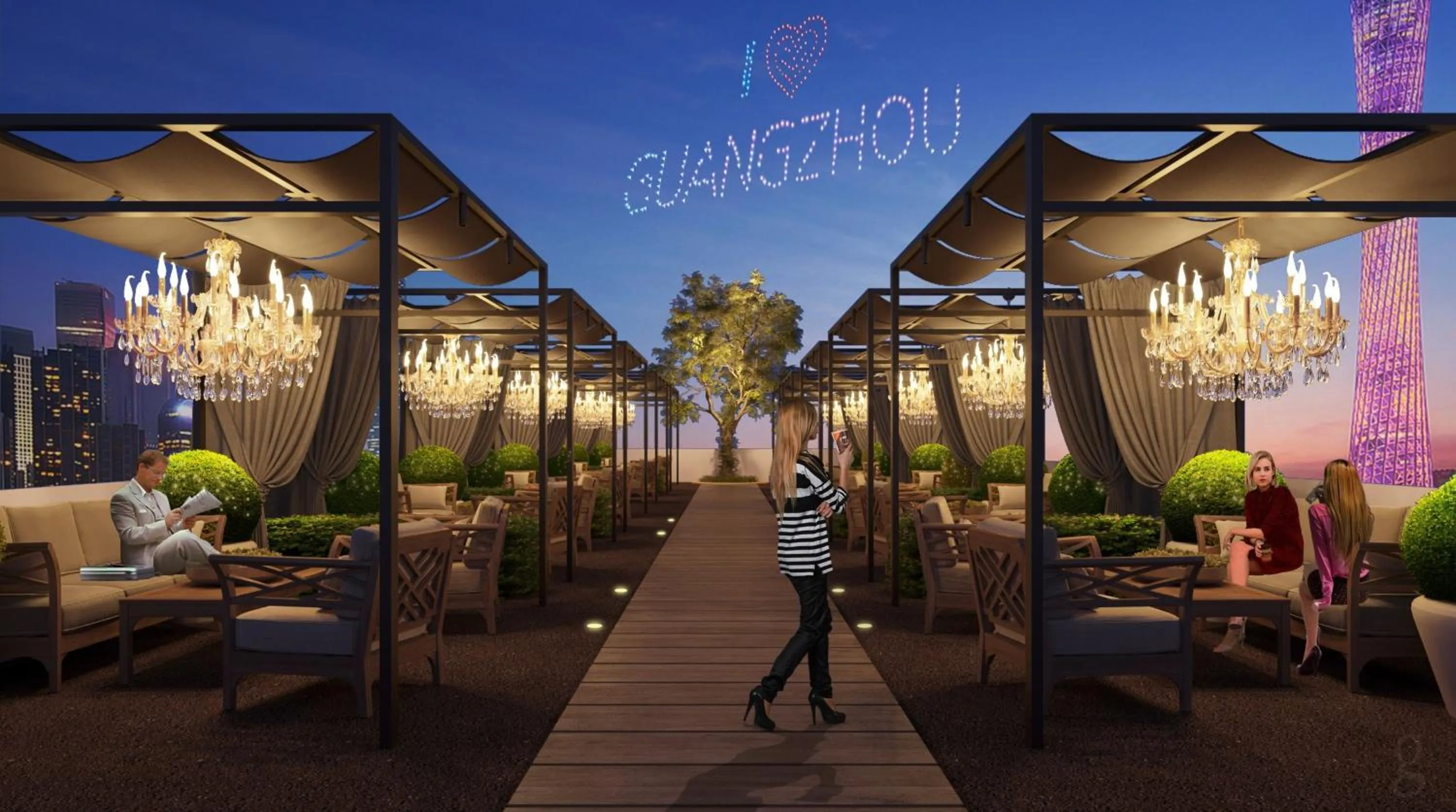 Lounge or bar in Hotel Indigo Guangzhou Haixinsha by IHG