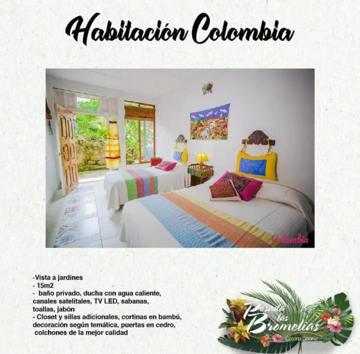 Bed in Posada Las Bromelias