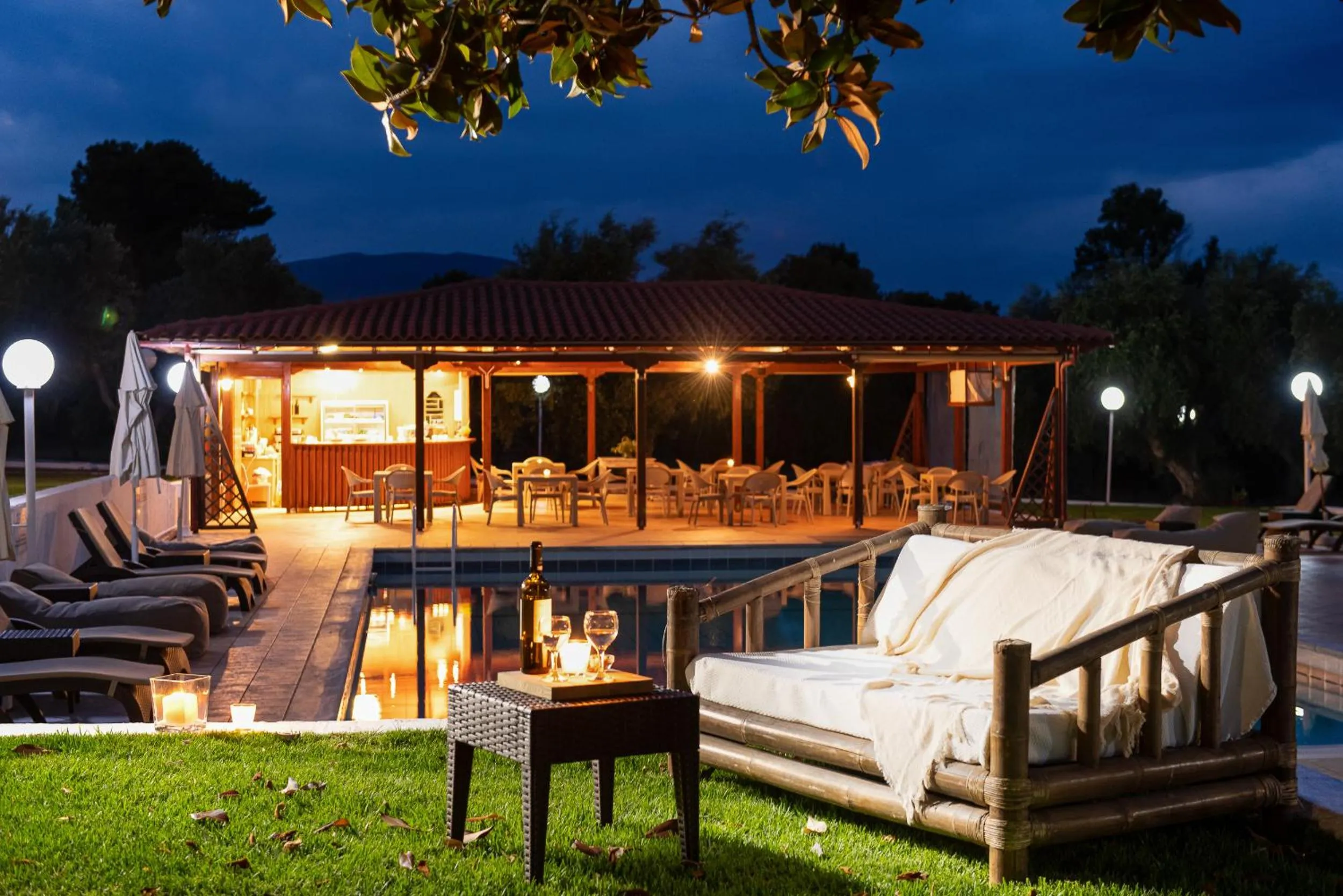 Seating area in Blue Marine Village