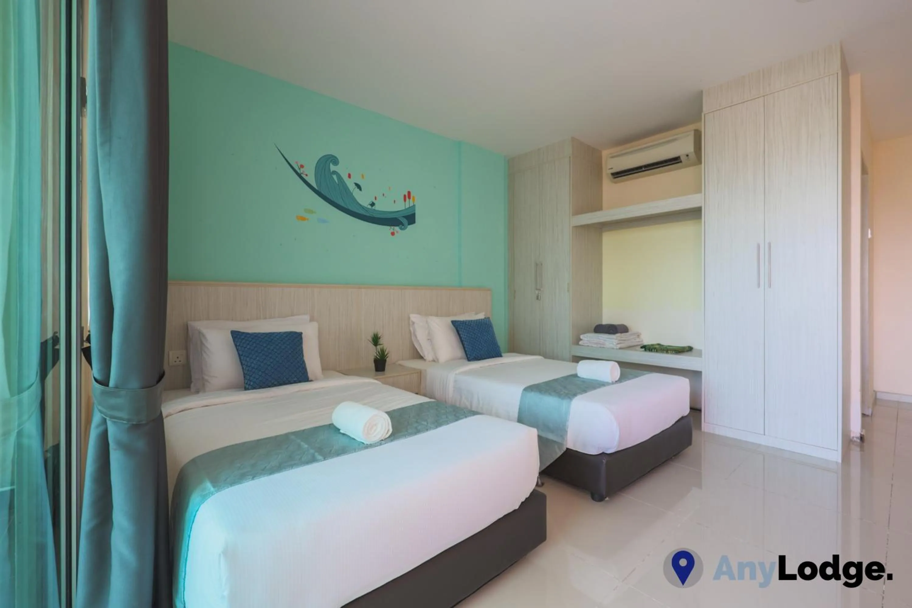 wardrobe, Bed in AnyLodge Waterfront Marina Island Pangkor