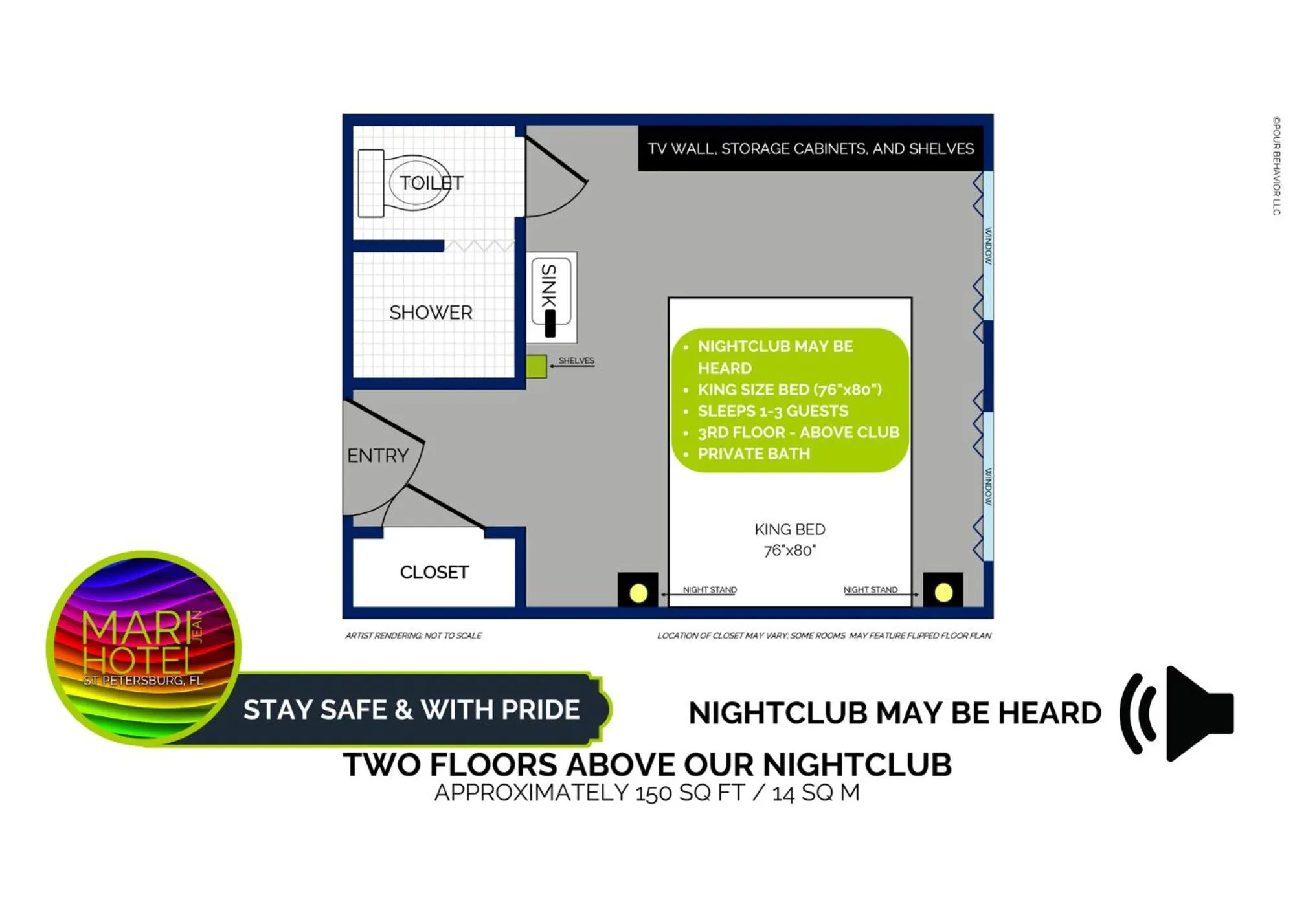 Floor plan in Mari Jean Hotel - All Adults Welcome