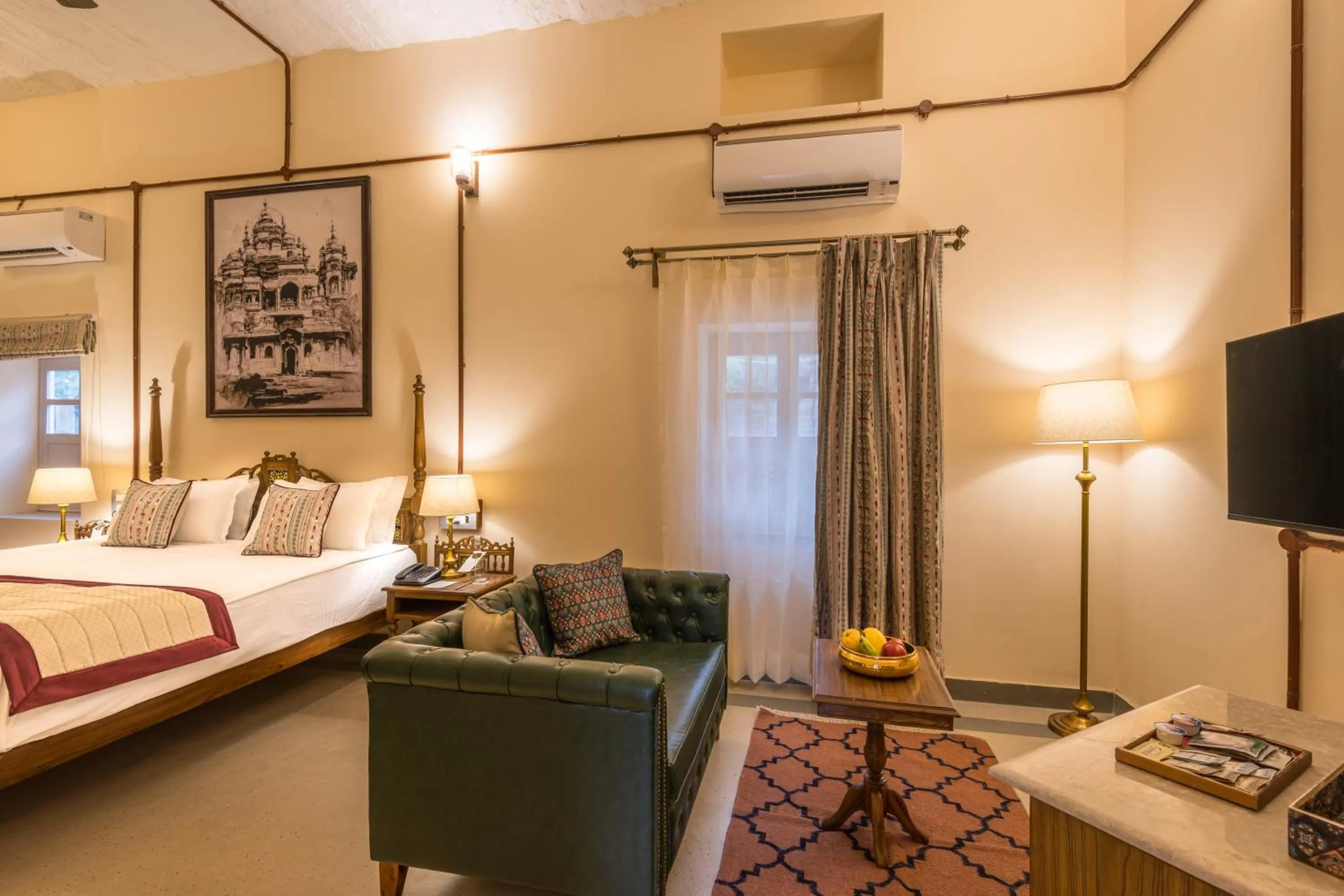 Seating area, Bed in Tree Of Life Bhadrajun House, Jodhpur