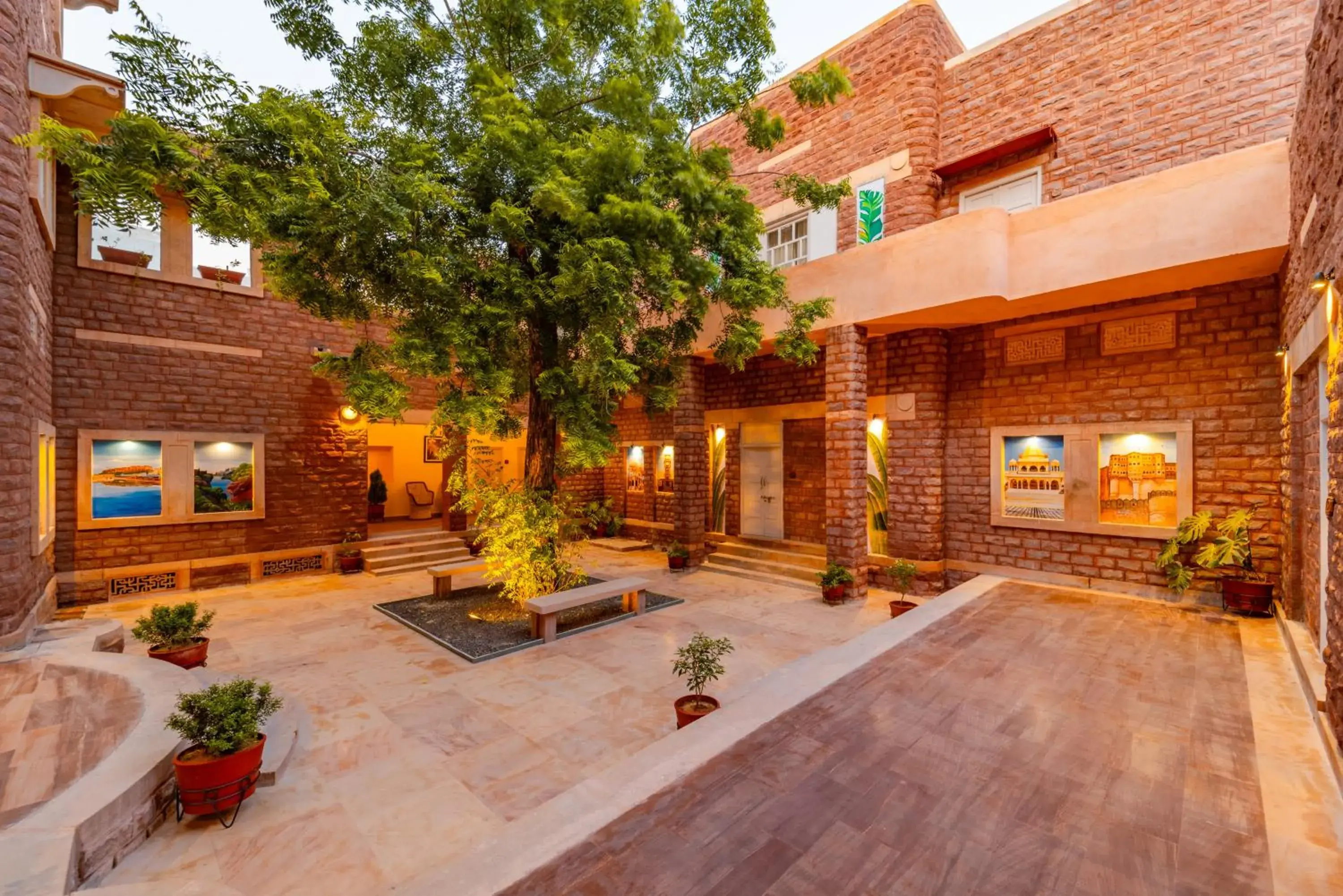 Inner courtyard view in Tree Of Life Bhadrajun House, Jodhpur Inner courtyard view in Tree Of Life Bhadrajun House, Jodhpur