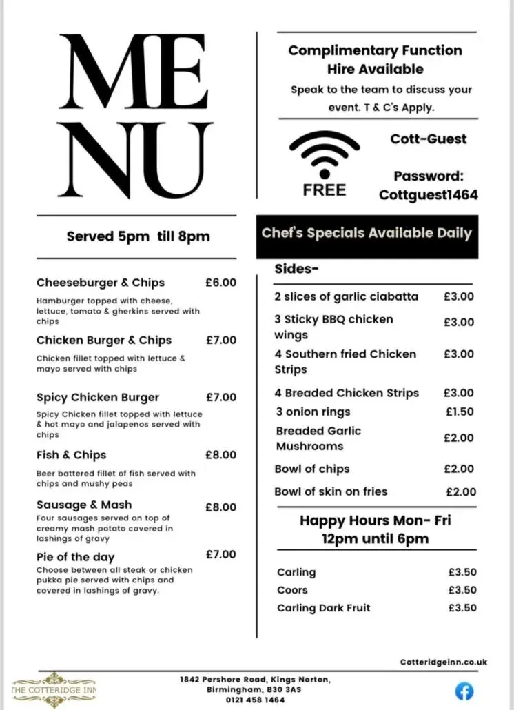 Triple Room in The Cotteridge Inn Triple Room in The Cotteridge Inn